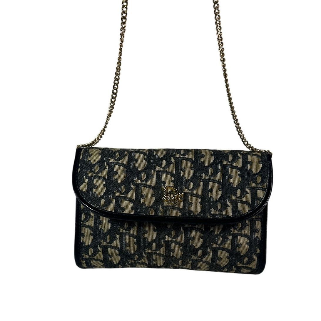 Dior CHRISTIAN DIOR VTG Trotter Canvas Mini Shoulder Bag Navy Size ONE SIZE - 12 Thumbnail