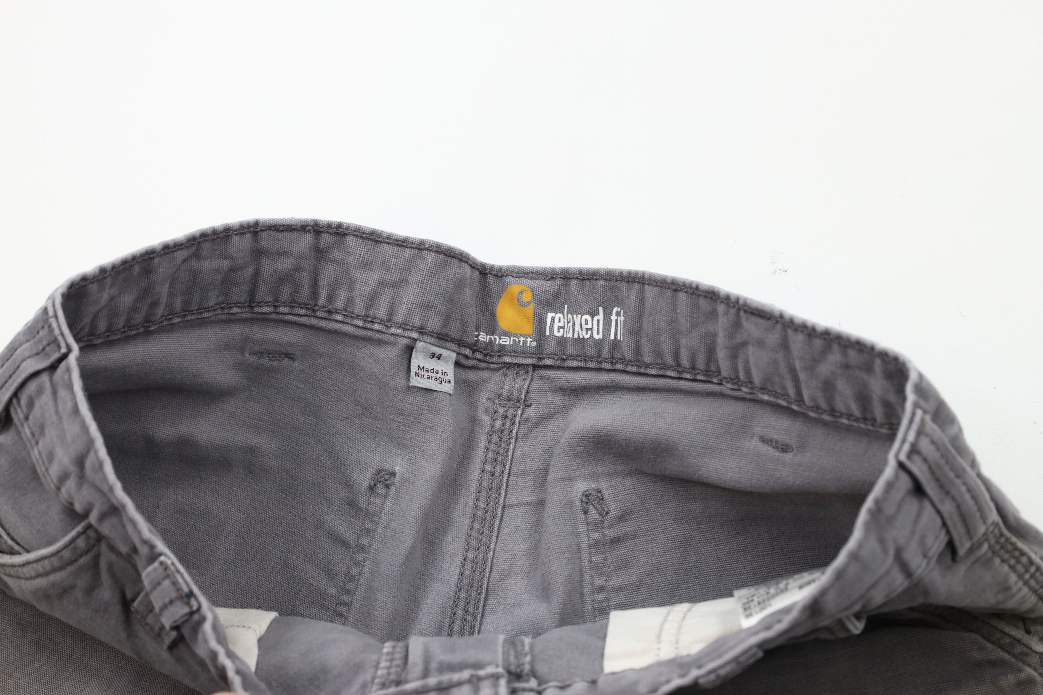 Carhartt × Vintage Vintage Carhartt Out Relaxed Fit Stretch Canvas Shorts Gray Size US 34 / EU 50 - 6 Thumbnail