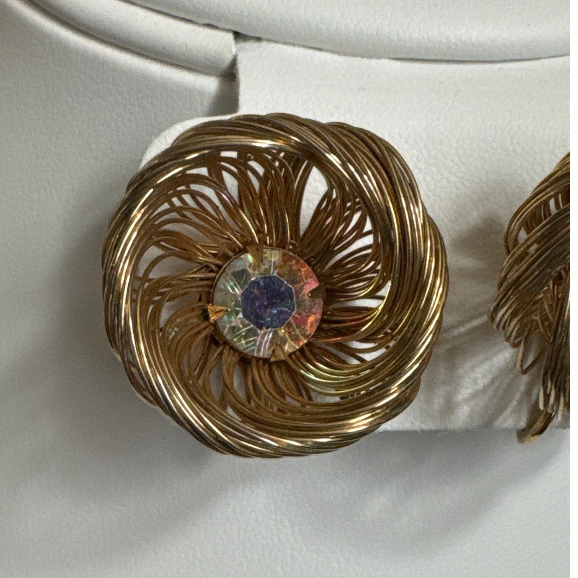 Vintage Vtg Stamped SAC Earrings Clip On wire with gemstone earrings Size ONE SIZE - 5 Thumbnail