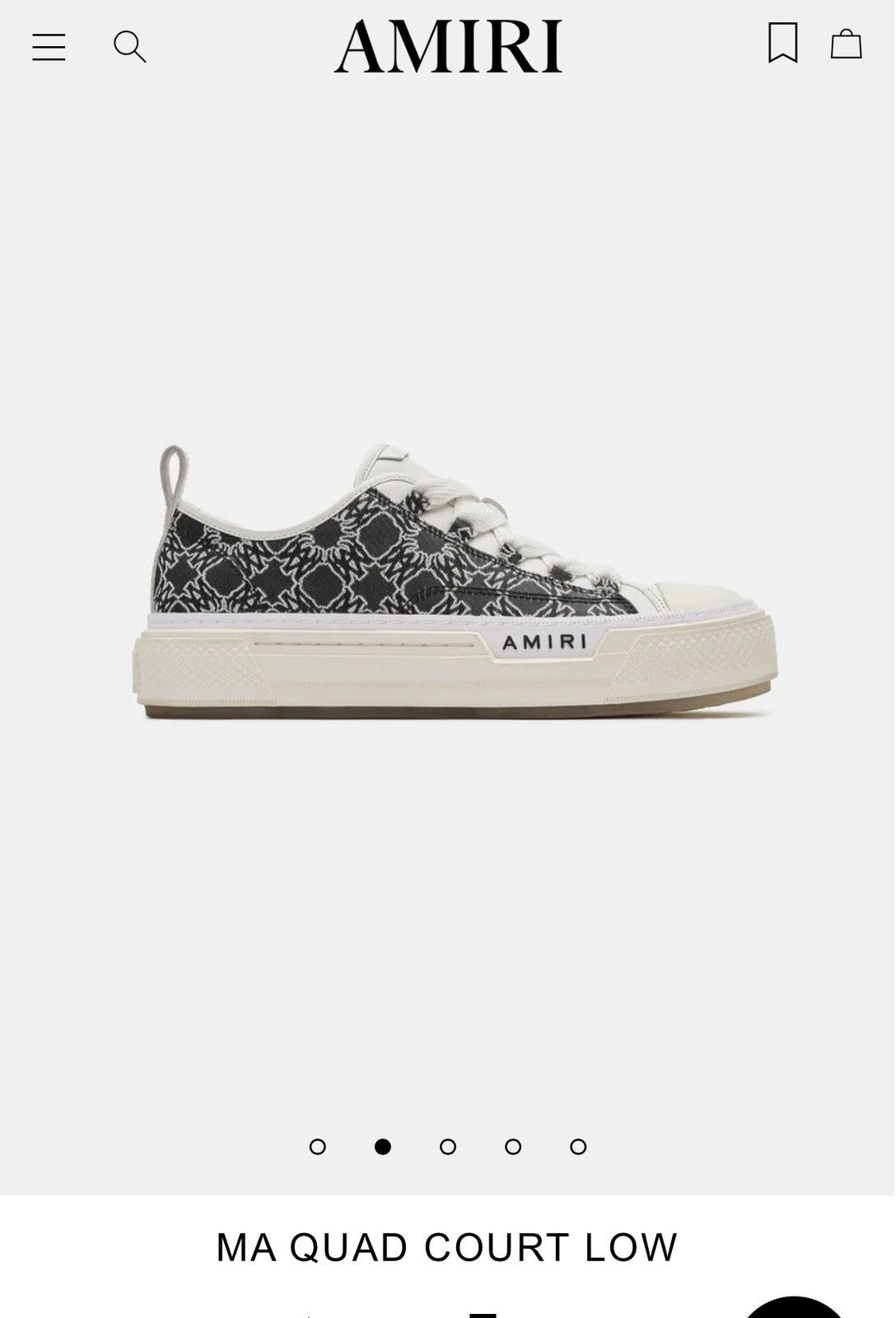 Amiri AMIRI MA QUAD COURT LOW | Black, White & Cream | 42 EU | Size US 9 / EU 42 - 10 Thumbnail