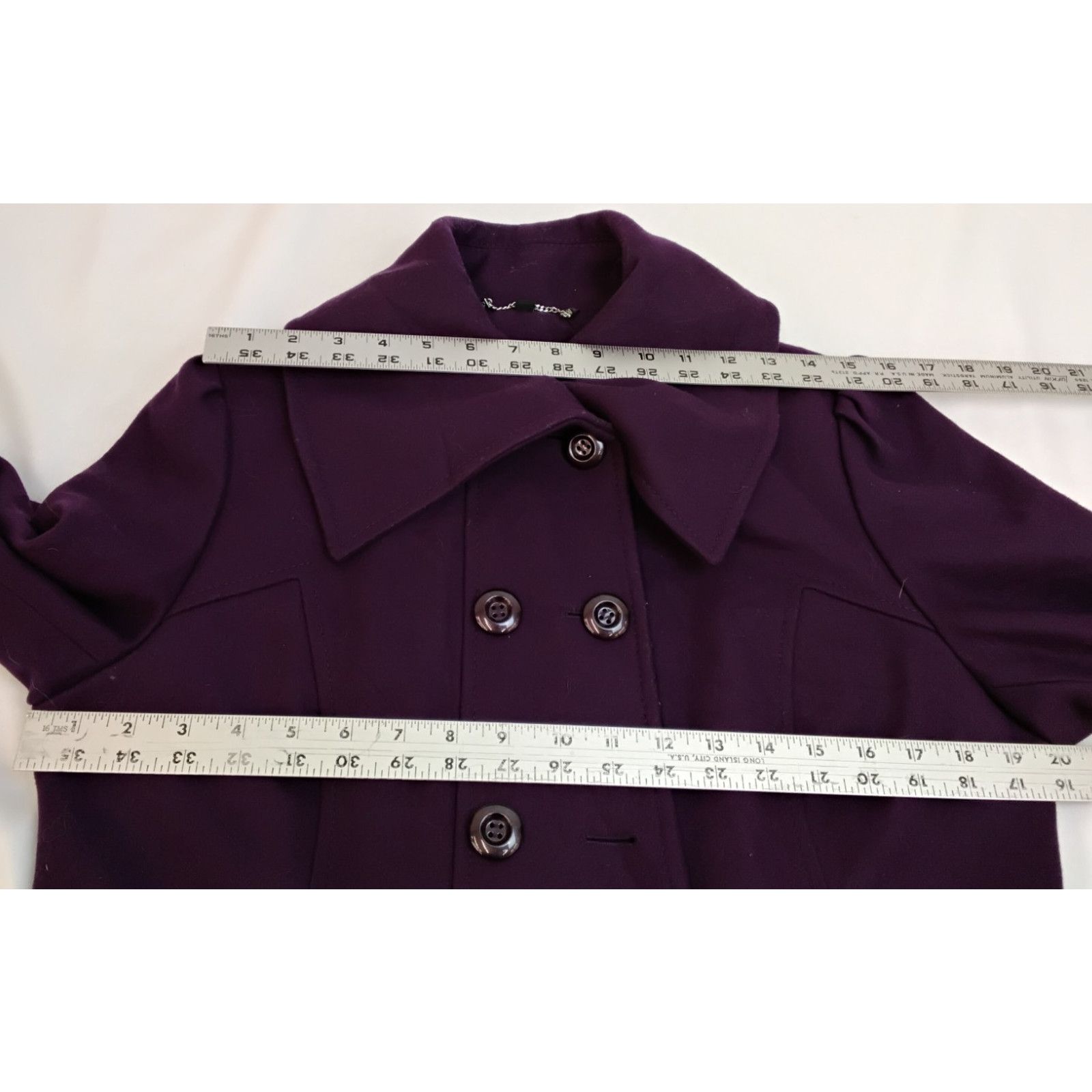 Guess Guess Wool Blend Peacoat Women's Large Petite Purple Size L / US 10 / IT 46 - 13 Thumbnail