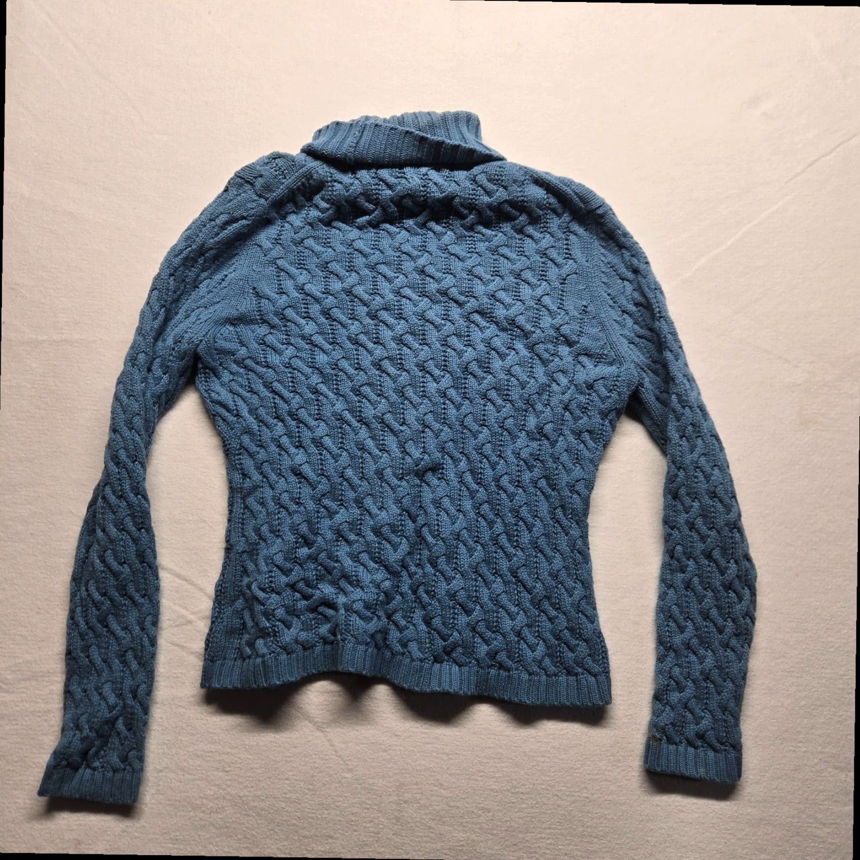 Vintage Valerie Stevens Blue Knit Sweater Cowl Neck Long Sleeve Pullover Women's Medium Size M / US 6-8 / IT 42-44 - 7 Thumbnail