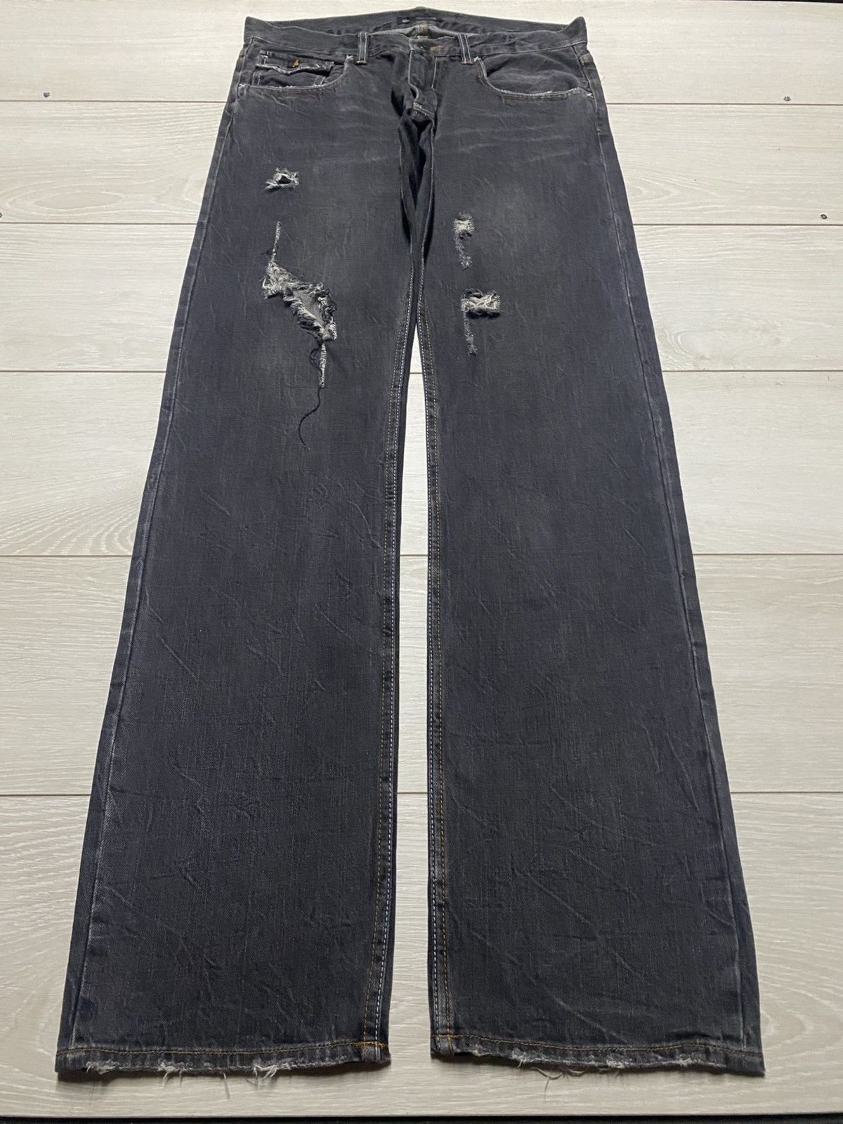 Japanese Brand Root Three vintage black denim jeans jeans Size US 32 / EU 48 - 1 Thumbnail