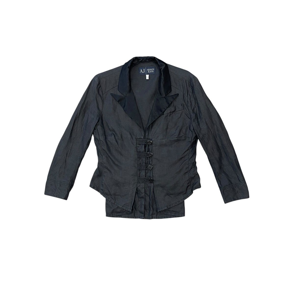 Armani × Vintage Vintage Armani Jeans Linen Blazer Size M Size M / US 6-8 / IT 42-44 - 1 Thumbnail