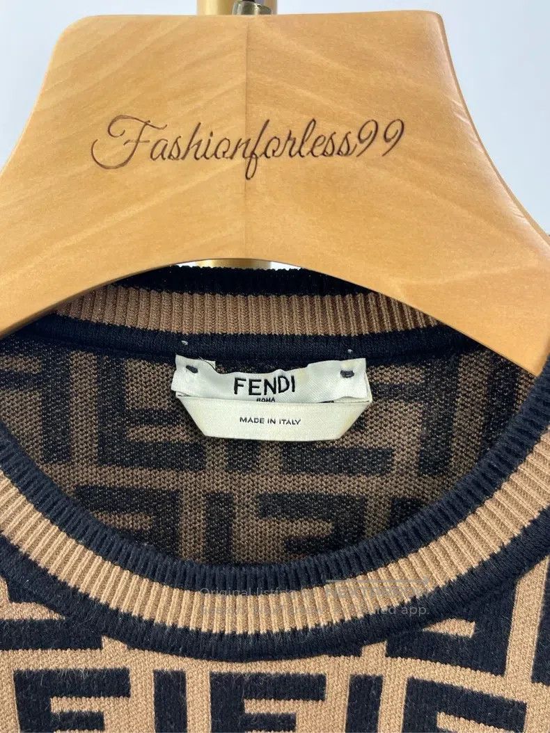 Fendi Fendi Logo Print Crewneck Long Sleeve Knit Top Size XXS / US 00 / IT 34 - 4 Thumbnail