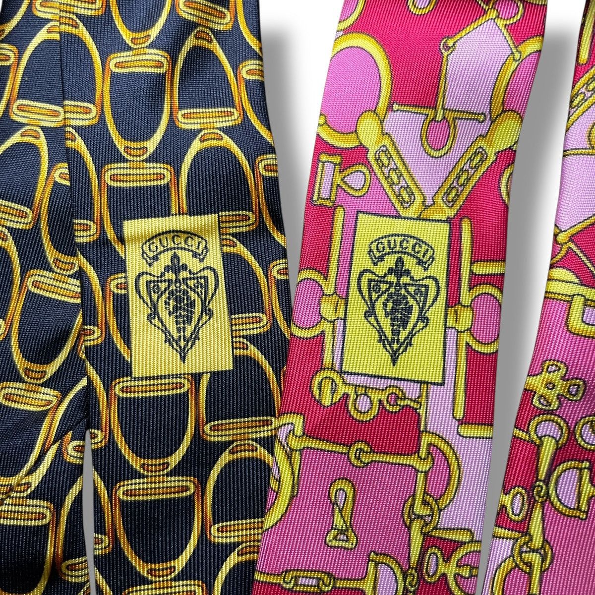 Gucci SET OF 2 - Gucci Tom Ford Era Locking Chains Silk Neckties Size ONE SIZE - 5 Thumbnail