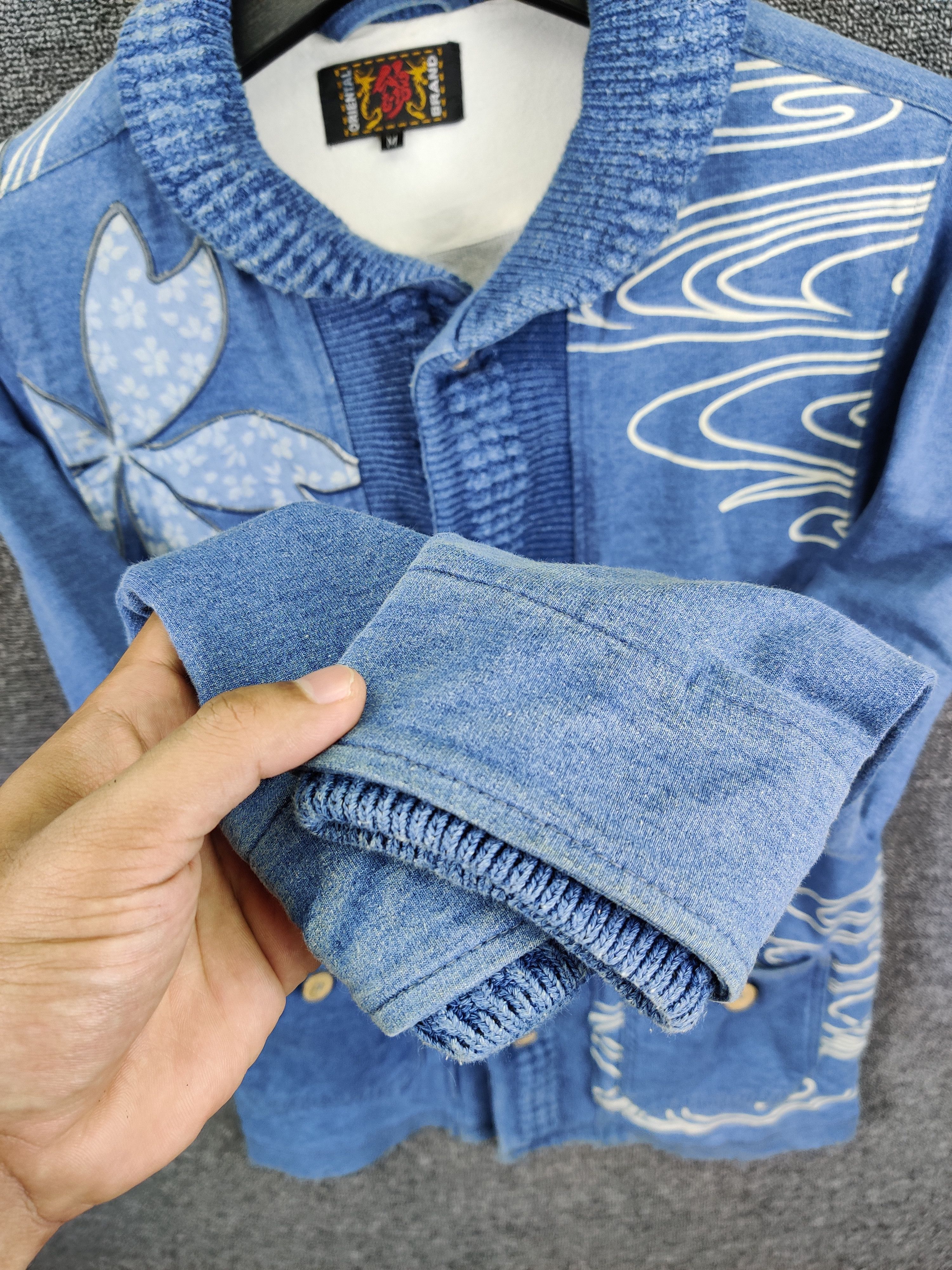Japanese Brand Oriental Brand Nishiki Cherry Blossom Denim Button Jacket Size US M / EU 48-50 / 2 - 9 Thumbnail