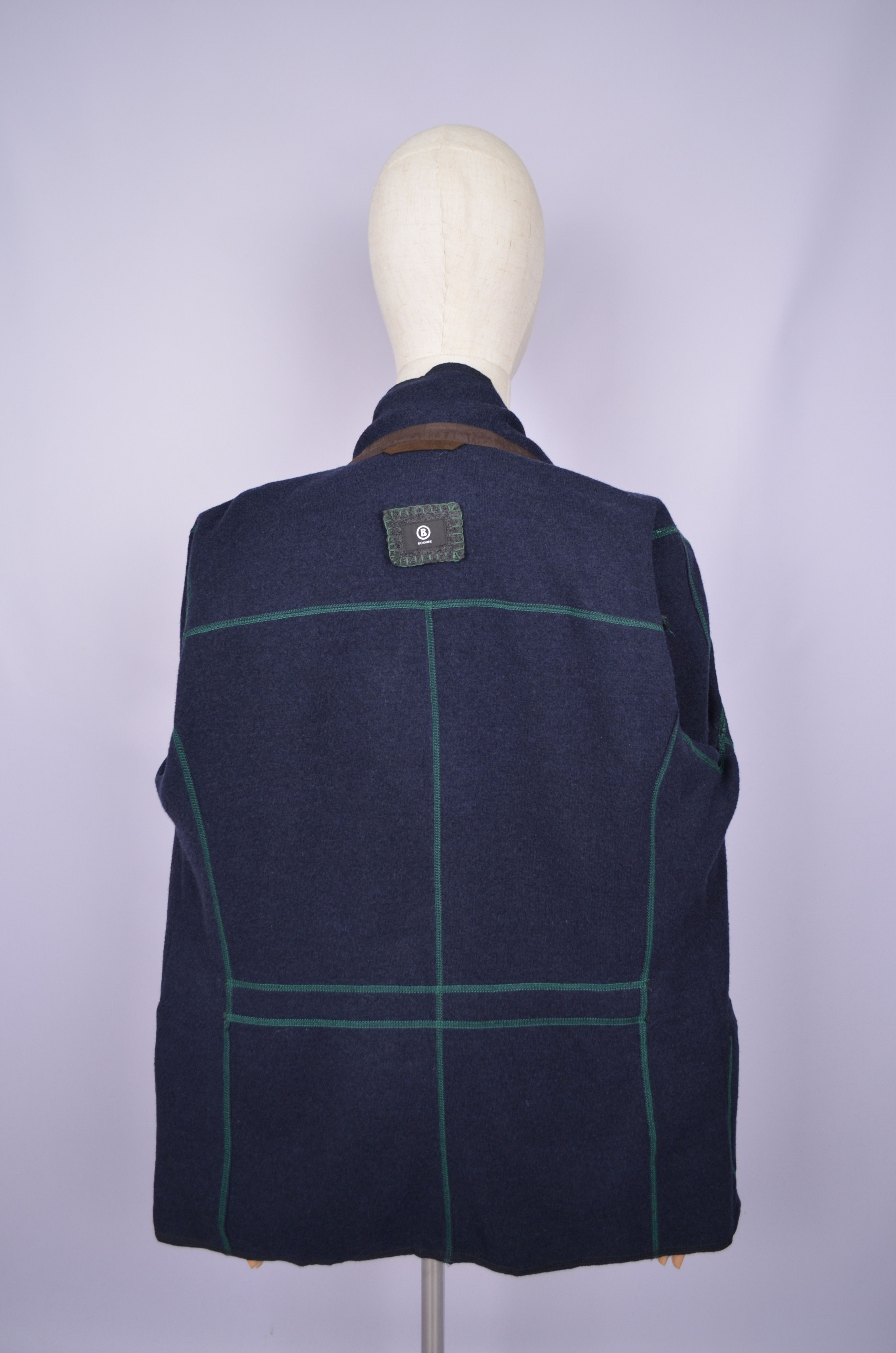 Bogner × Designer Bogner 100% Wool Navy Unlined Knit Blazer Jacket Size US42 Size 42R - 16 Thumbnail