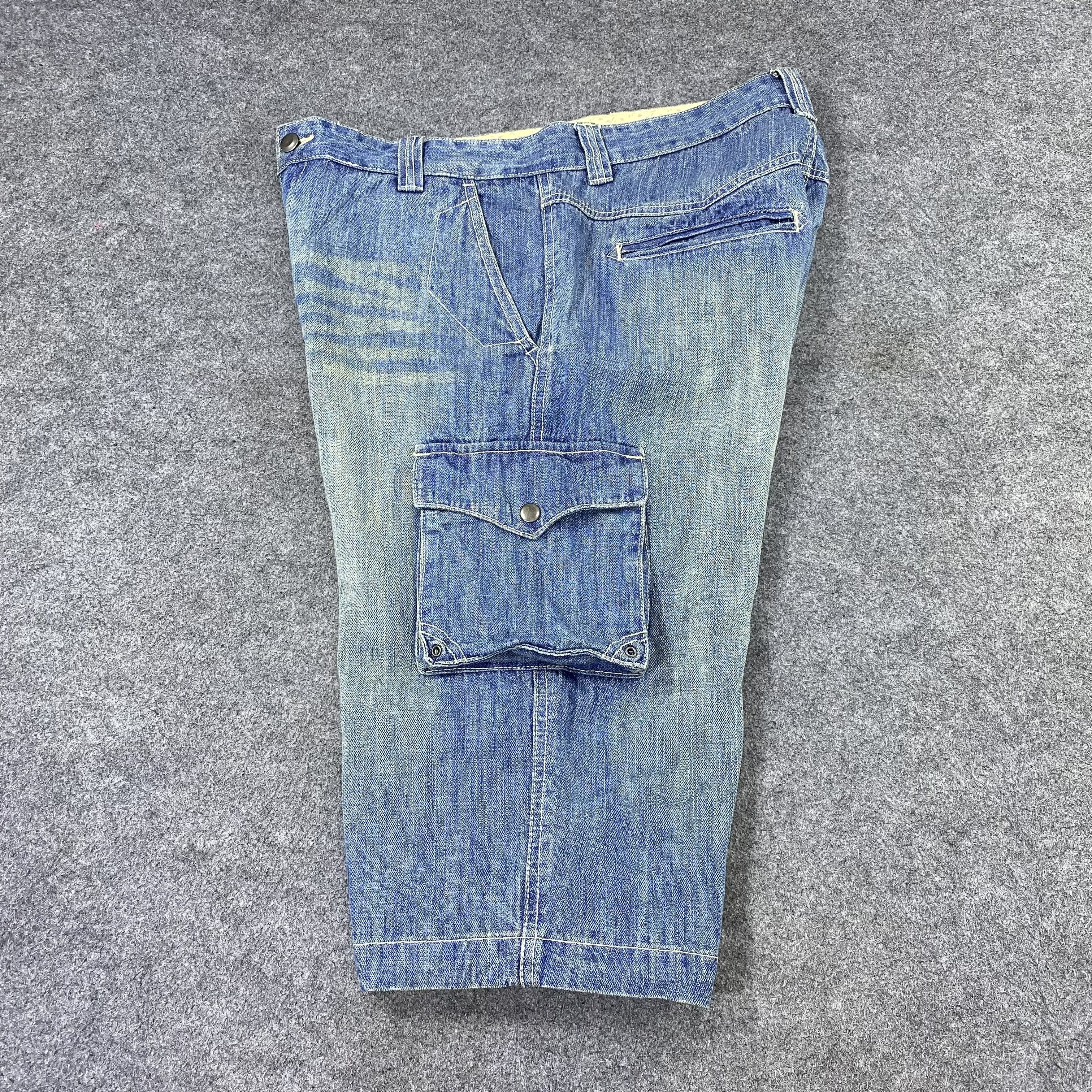 Japanese Brand Japanese Brand Blue Wash cargo short pants-C043 Size US 34 / EU 50 - 3 Thumbnail