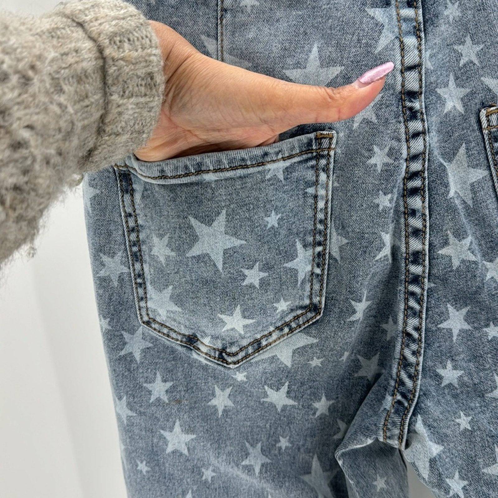 Other Rock & Roll Denim Star High Rise Bell-Bottom Jeans sz 27x34 Size 27" / US 4 / IT 40 - 10 Thumbnail