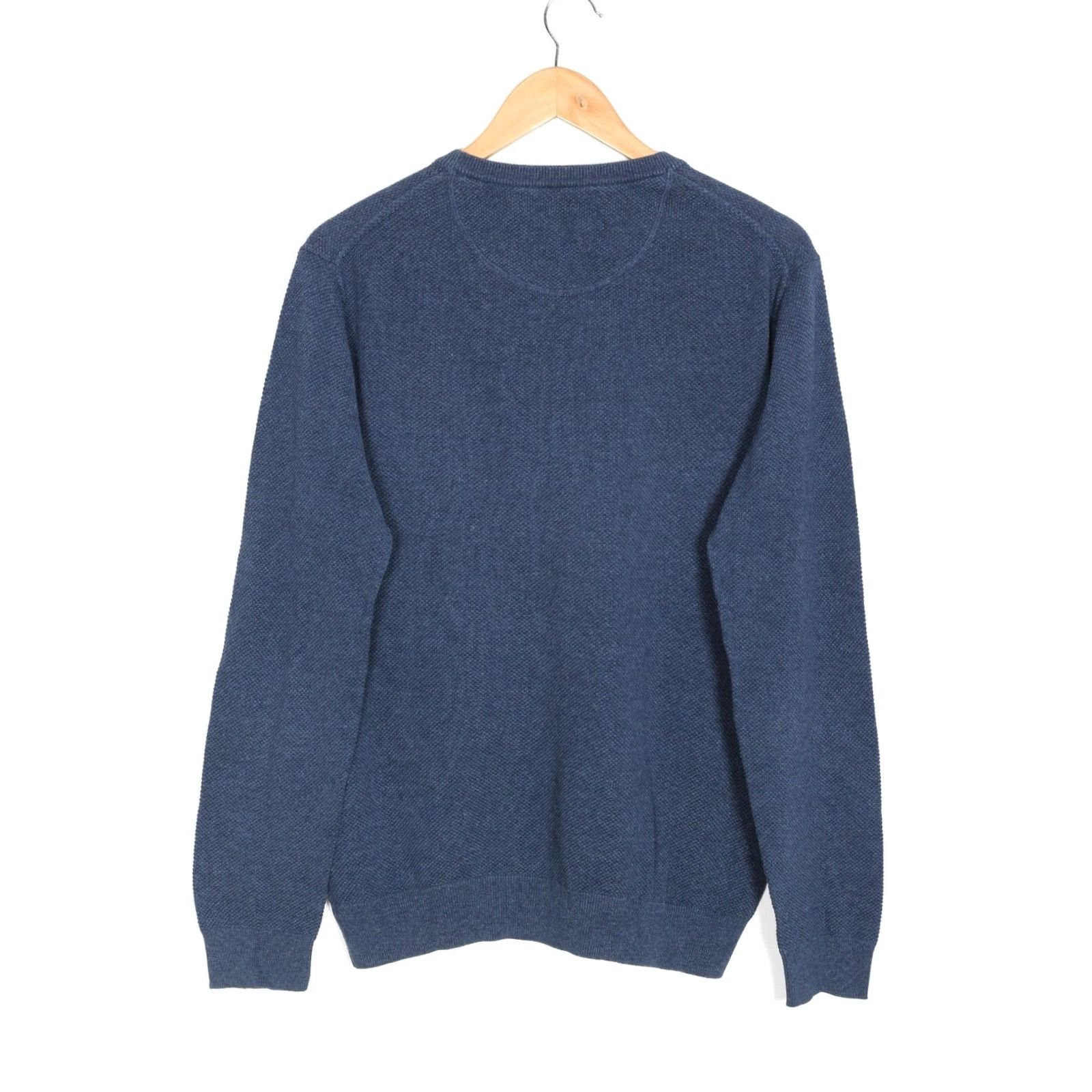 Gant GANT Crew Neck Cotton Jumper Sweater Men L Blue VR3885 Size US L / EU 52-54 / 3 - 4 Thumbnail