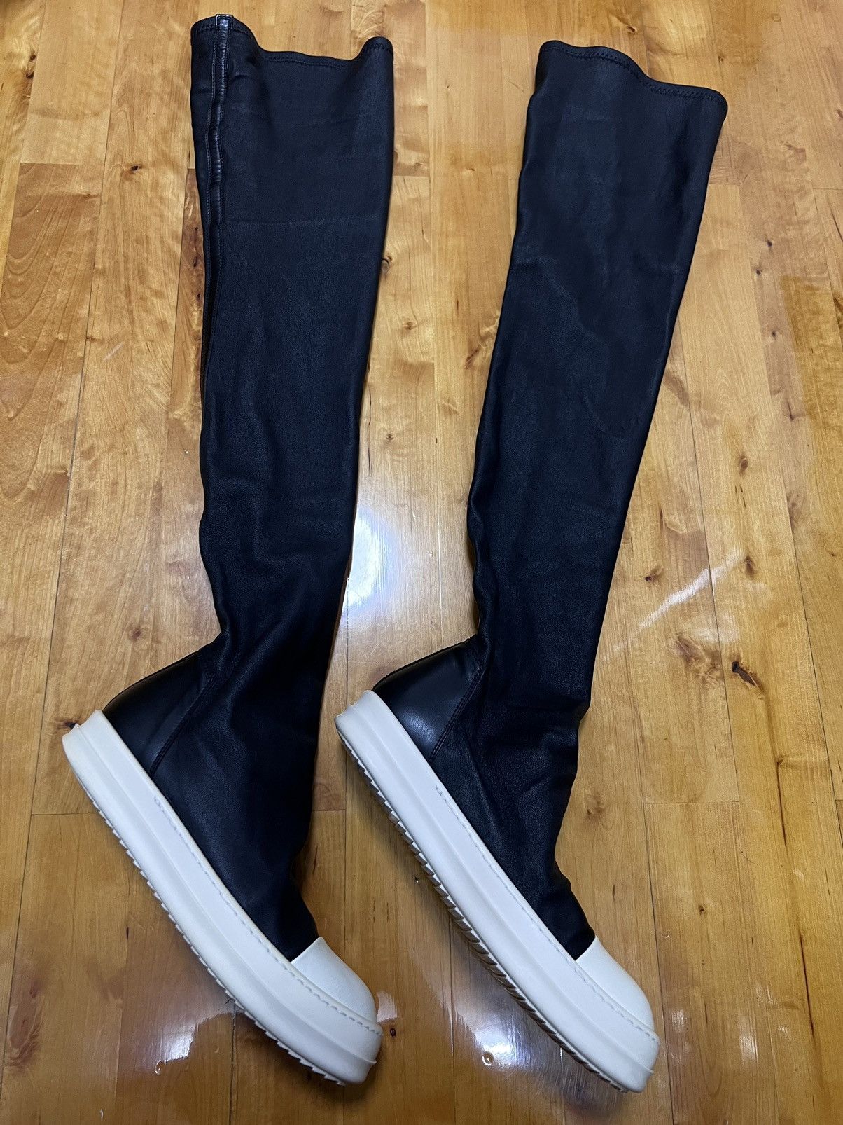 Rick Owens Rick owens mainline leather thigh high stocking sz 37 Size US 7 / IT 37 - 4 Thumbnail