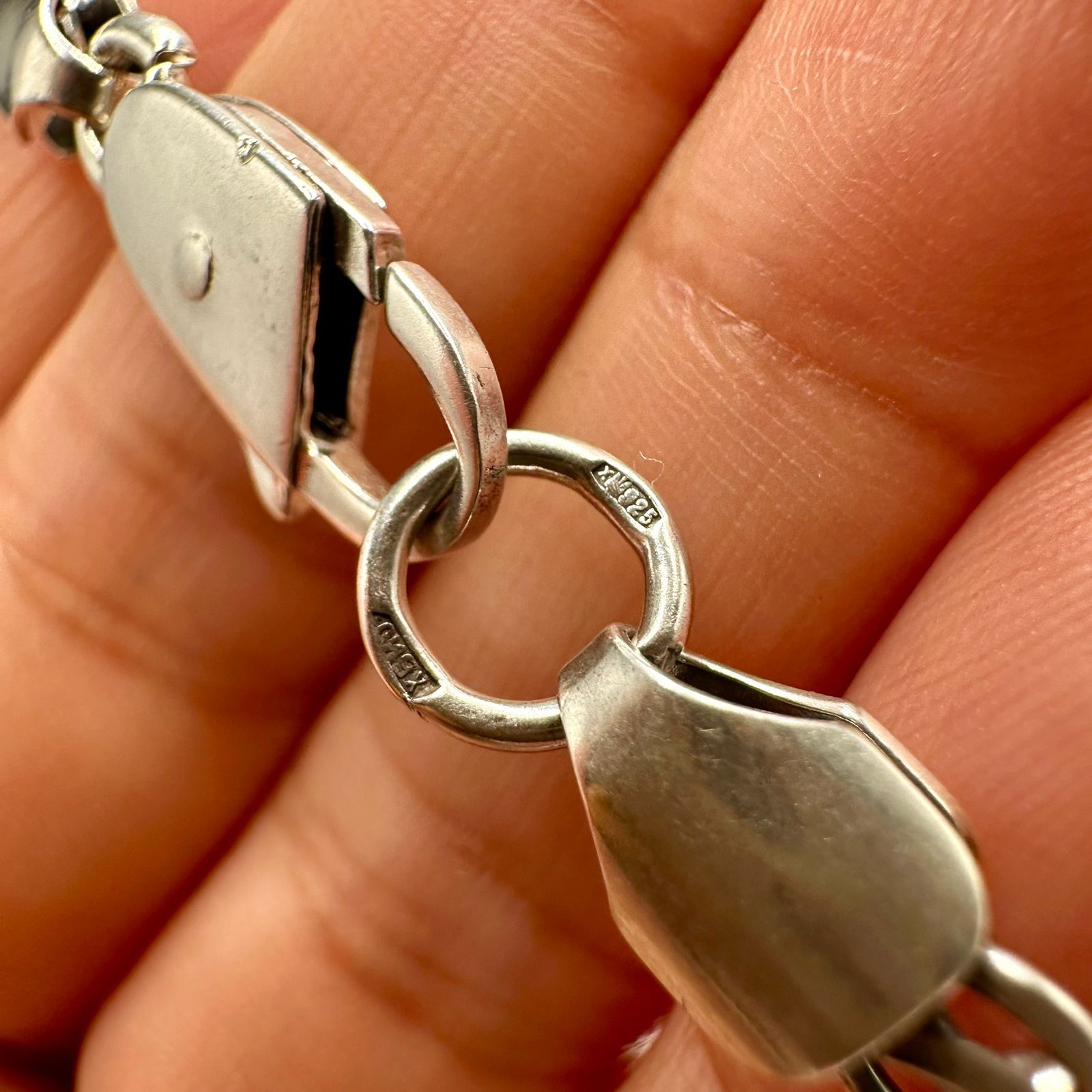 Sterling Silver Vintage Solid 925 Sterling Silver Chain Necklace Heavy Link Size ONE SIZE - 6 Thumbnail