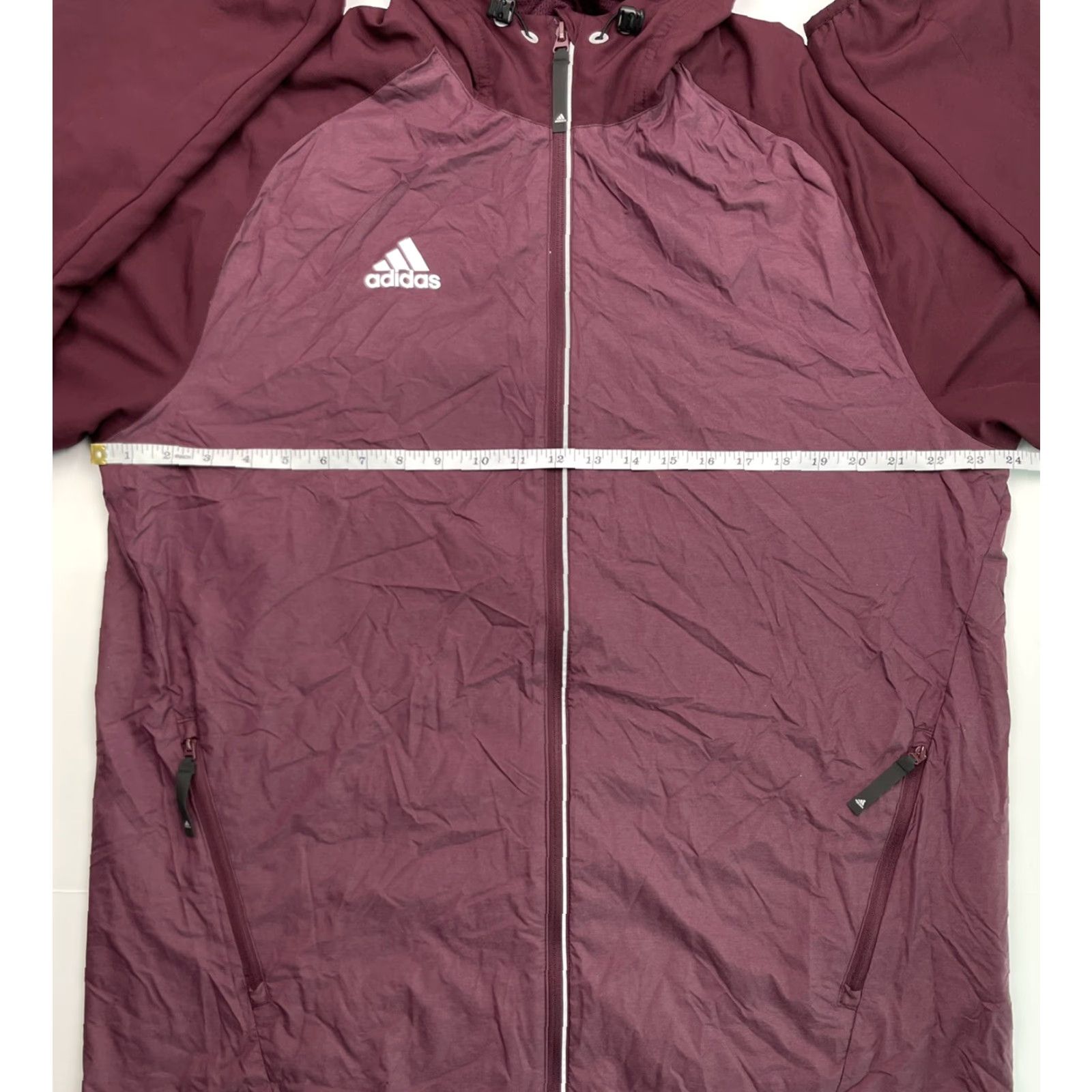 Adidas Adidas ADIZERO Windbreaker Jacket Running Full Zip Hooded L Jacket Adult L Red Black/Blue (Unisex) Mens Womens Size US L / EU 52-54 / 3 - 5 Thumbnail