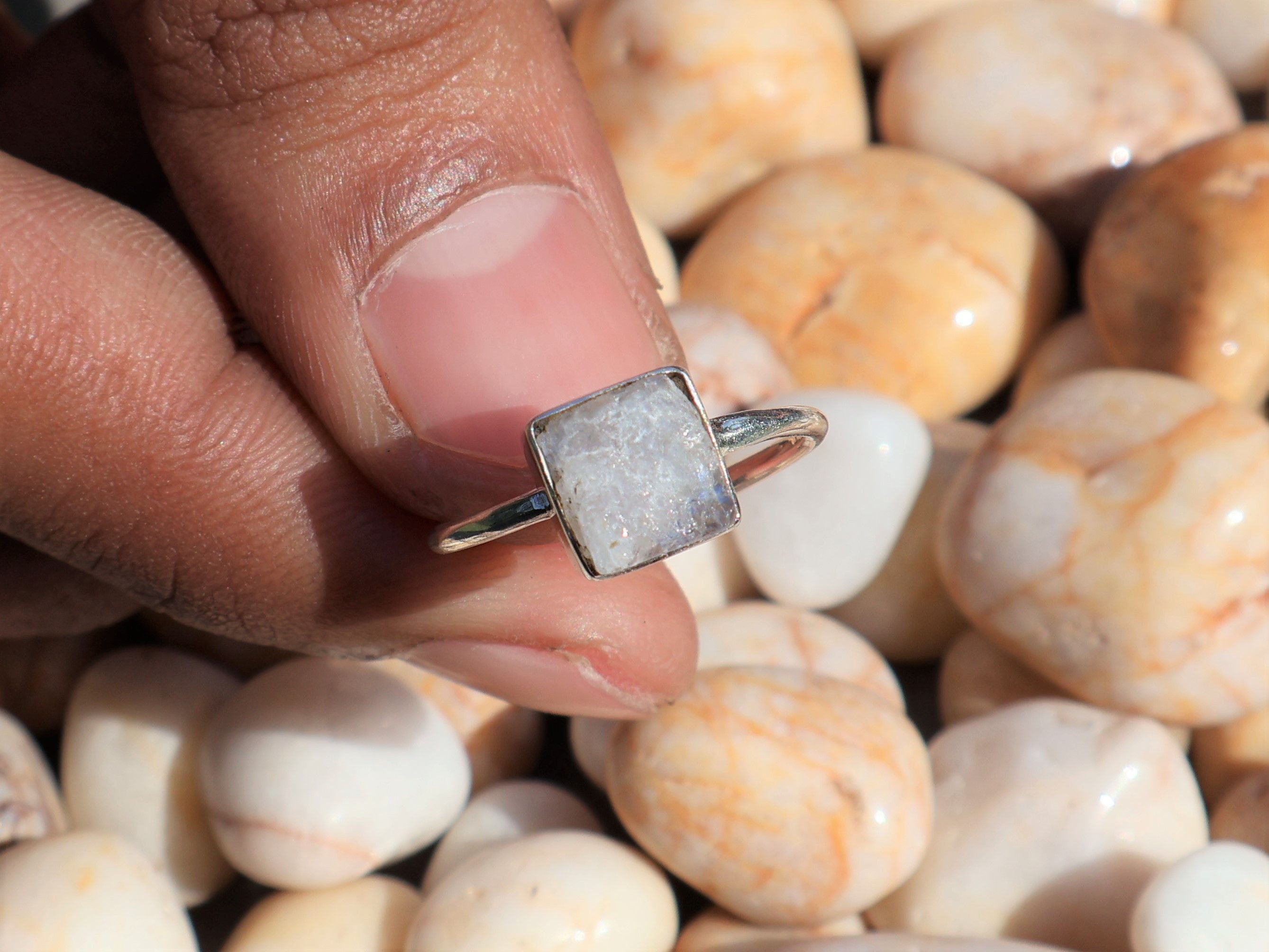Handmade Moonstone Ring, 925 Sterling Silver Jewelry, Handmade Ring Size ONE SIZE - 5 Thumbnail