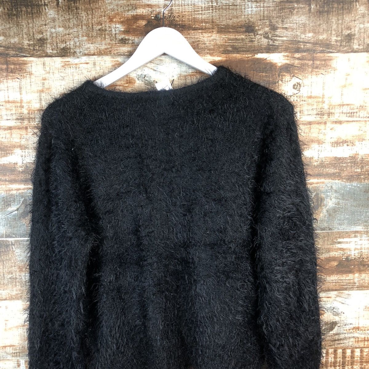 Japanese Brand DL HK Works London Black fur shaggy Mohair Knitwear #C364 Size M / US 6-8 / IT 42-44 - 13 Thumbnail