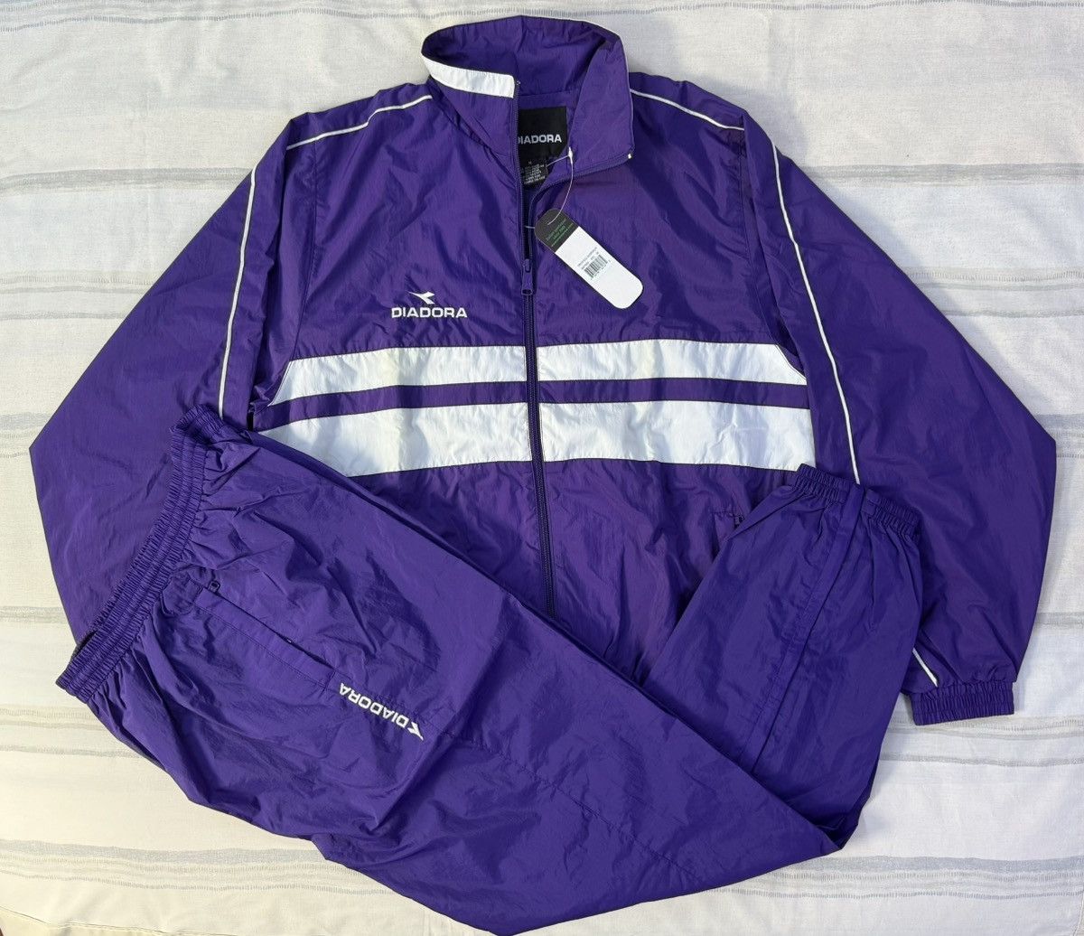 Diadora Vintage 1990s Diadora Trofeo Warmup Tracksuit Purple Size M Size US M / EU 48-50 / 2 - 2 Thumbnail