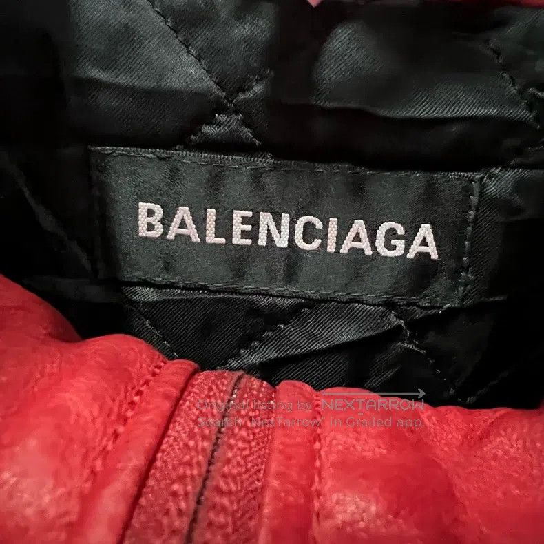 Balenciaga Balenciaga Red Embroidered Logo Leather Jacket Size US S / EU 44-46 / 1 - 4 Thumbnail