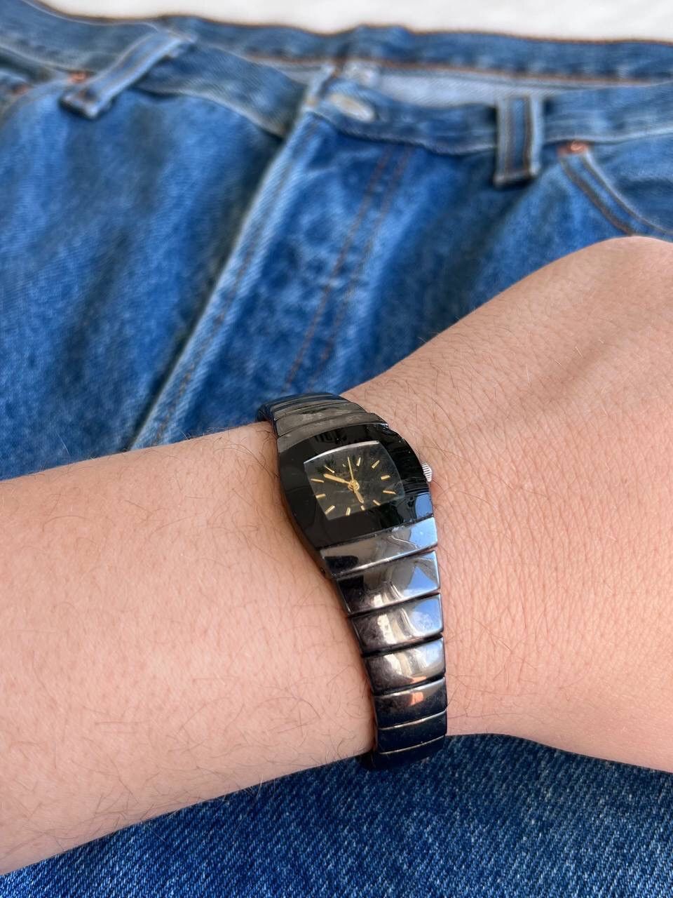 Japanese Brand × Vintage Vintage Japanese style futuristic Steel Black Watch Omax 00s Size ONE SIZE - 8 Thumbnail