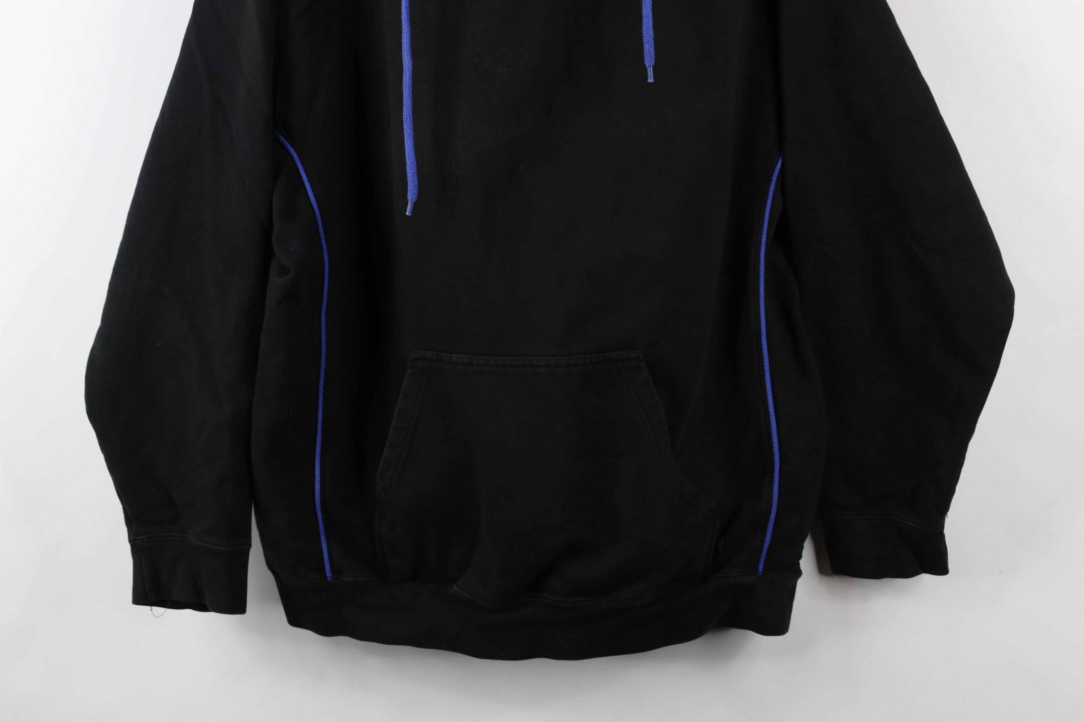 Vintage Vintage 90s Streetwear Blank Hoodie Sweatshirt Black Size US XL / EU 56 / 4 - 3 Thumbnail