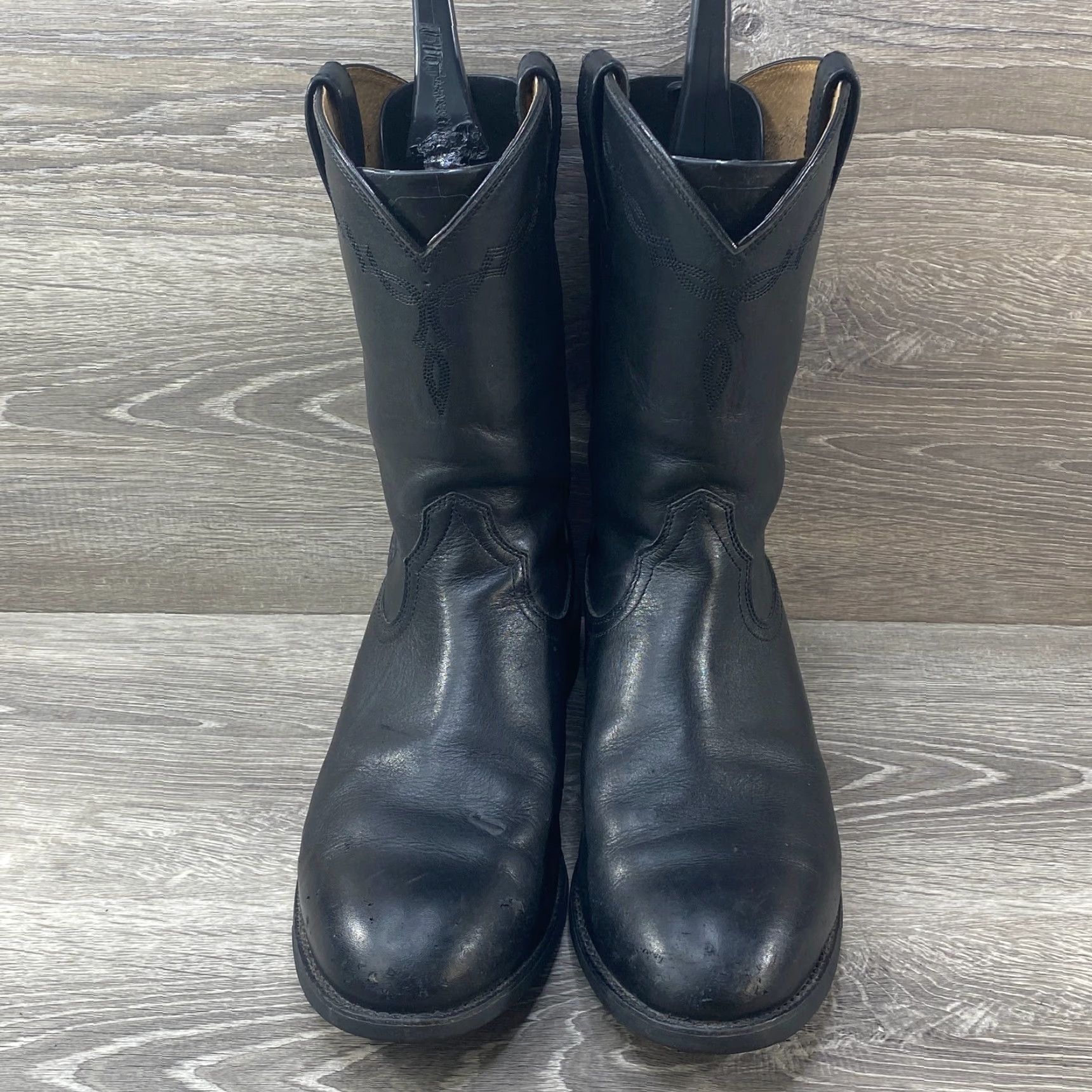 Ariat Ariat Heritage Black Leather Roper Round Toe Cowboy Western Boot Mens SZ 11.5 D Size US 12 / EU 45 - 3 Thumbnail