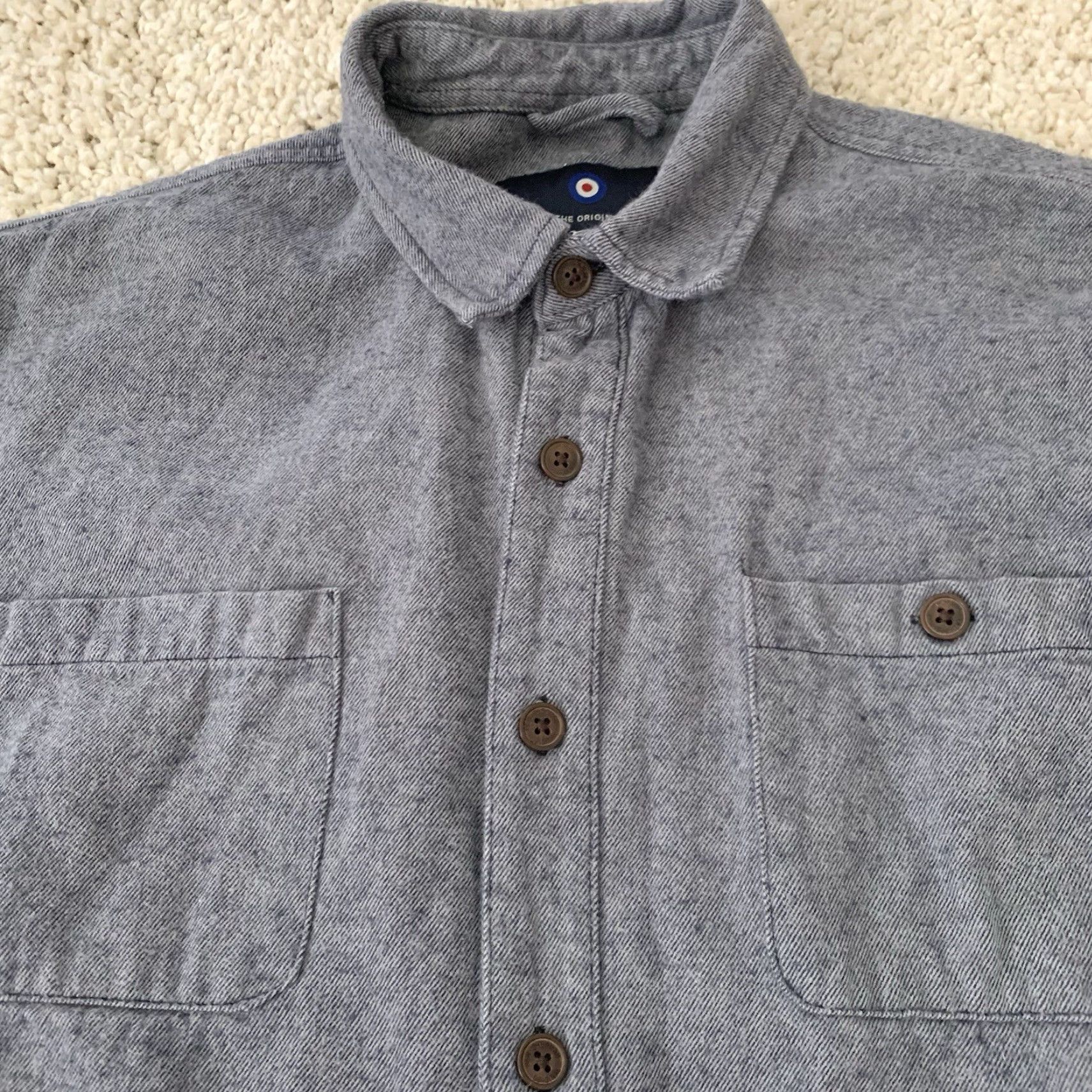 Ben Sherman Ben Sherman Shacket Men 2XL Shirt Jacket Gray Pockets Heavyweight Cotton Button Size US XXL / EU 58 / 5 - 3 Thumbnail