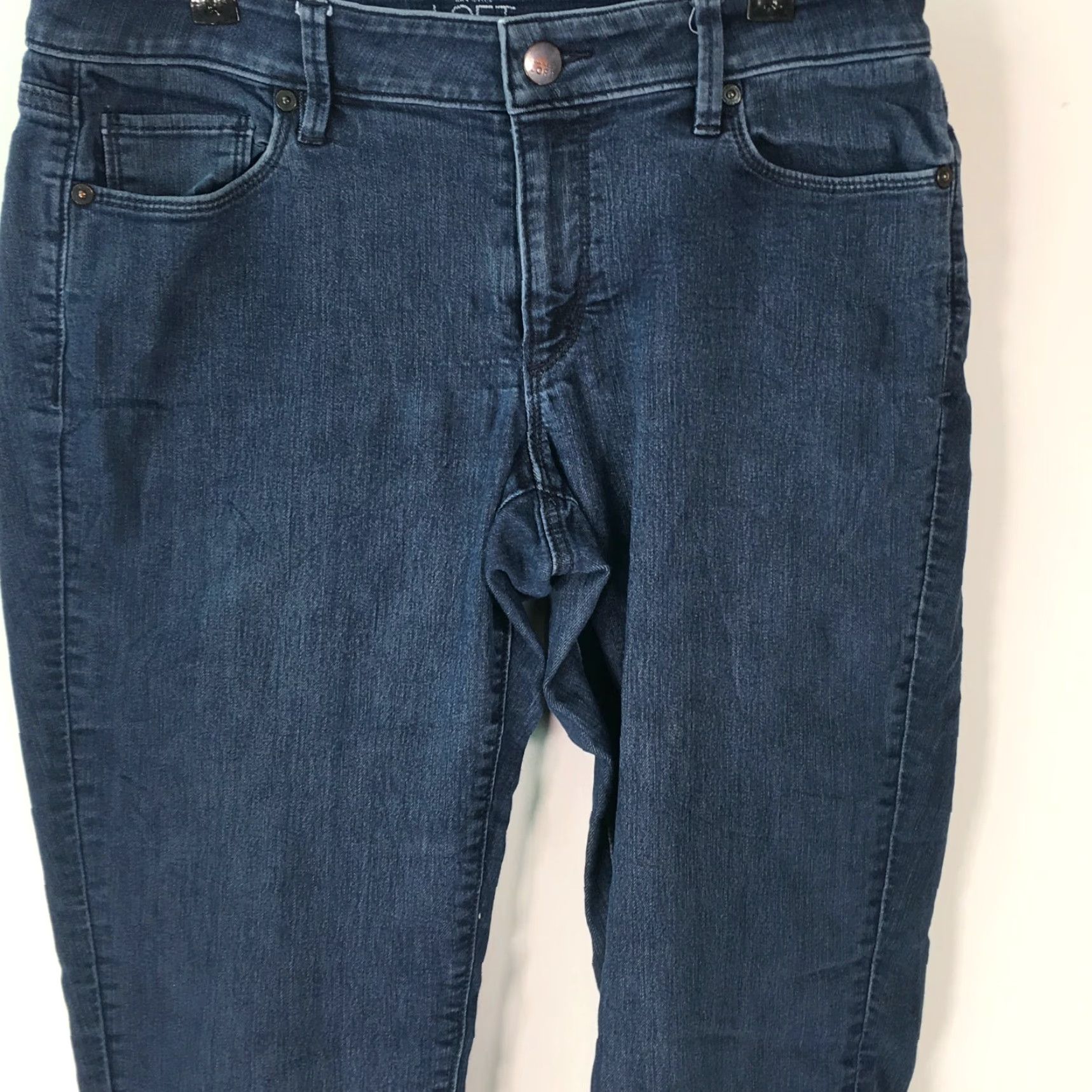 Loft LOFT Womens Curvy Stretch Blue Denim Skinny Jeans Size 29 32X30 Size 29" - 3 Thumbnail