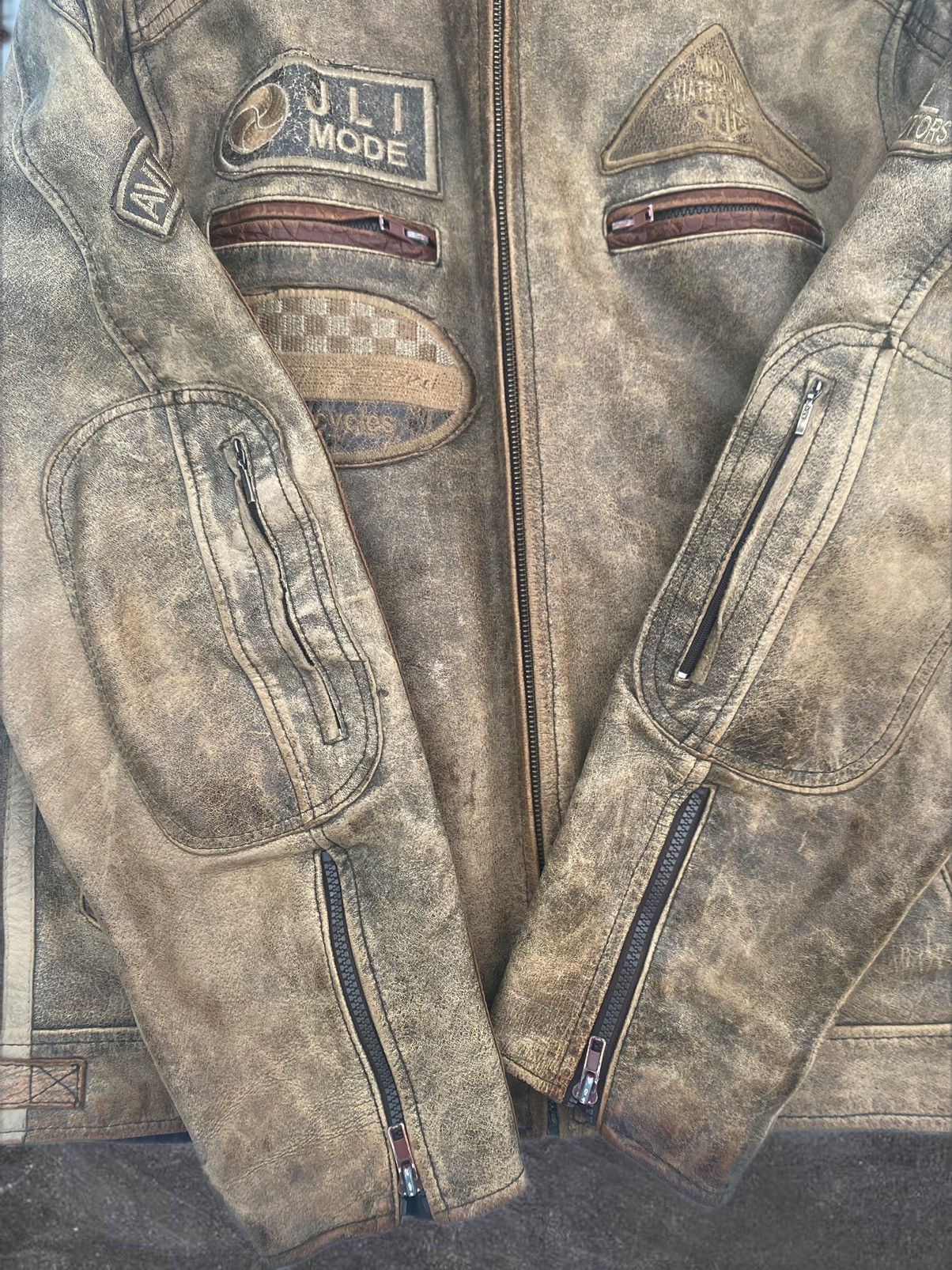 Vintage Vintage Y2K leather racing jacket MOTO Aviatrix Size US L / EU 52-54 / 3 - 12 Thumbnail
