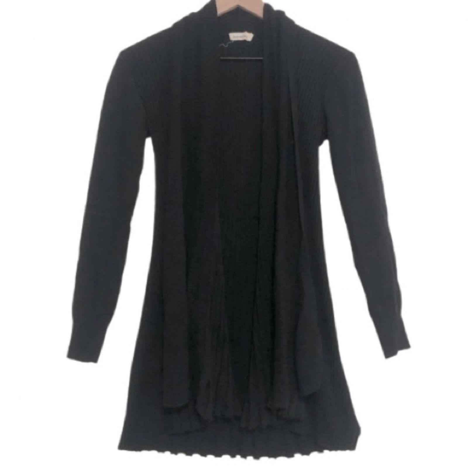 Other Catwalk Studio Knit Black Draped Open Cardigan Sweater Size S / US 4 / IT 40 - 1 Thumbnail