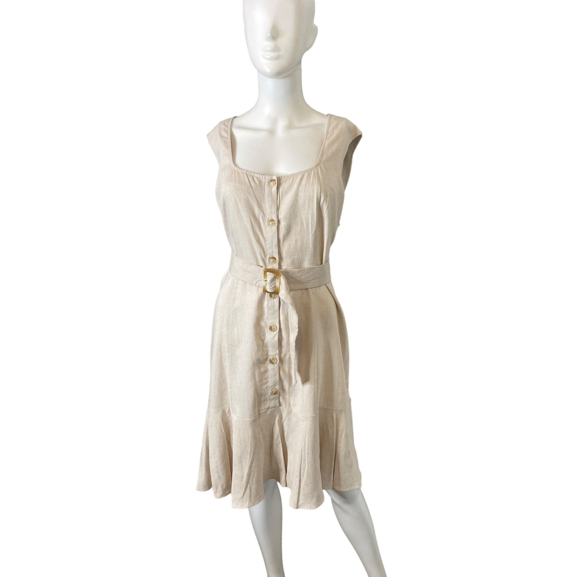 Nanette Lepore Yellow and White Sleeveless Gingham Dress main image 0