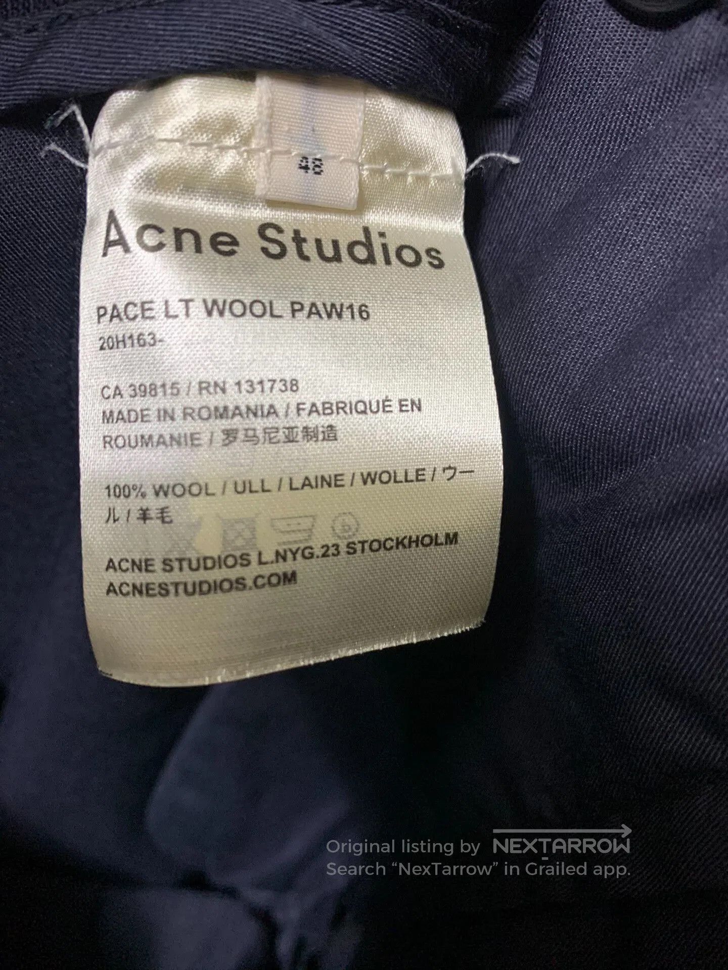 Acne Studios Acne Studios Men's Tapered Casual Pants. Size US 32 / EU 48 - 7 Thumbnail