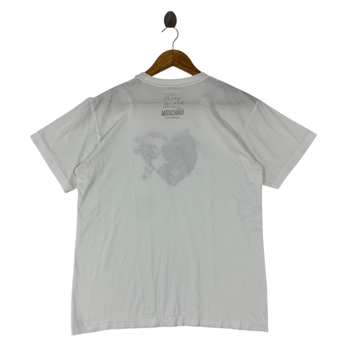 Moschino × Vintage Vintage MOSCHINO Underwear heart printed designer tee Size US L / EU 52-54 / 3 - 4 Thumbnail