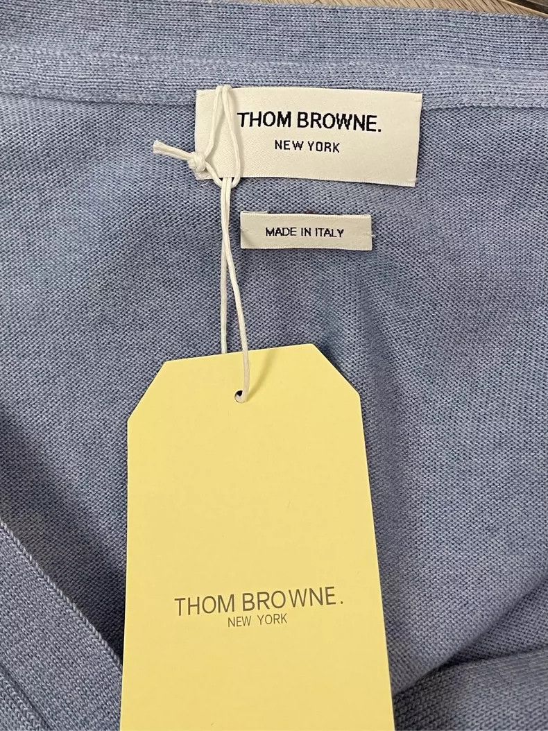 Thom Browne Thom Browne size1 Gray and blue colored striped wool sweate Size US S / EU 44-46 / 1 - 3 Thumbnail