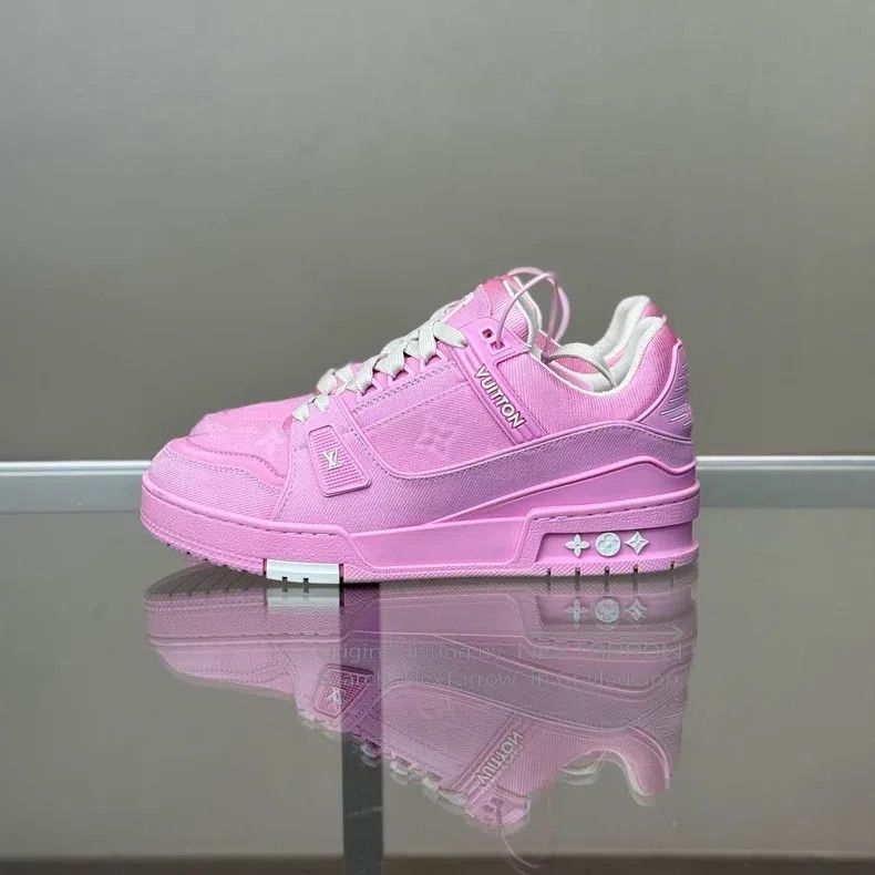 Louis Vuitton Louis Vuitton TRAINER 25 New Pink Denim shoes Size US 6.5 / IT 36.5 - 3 Thumbnail
