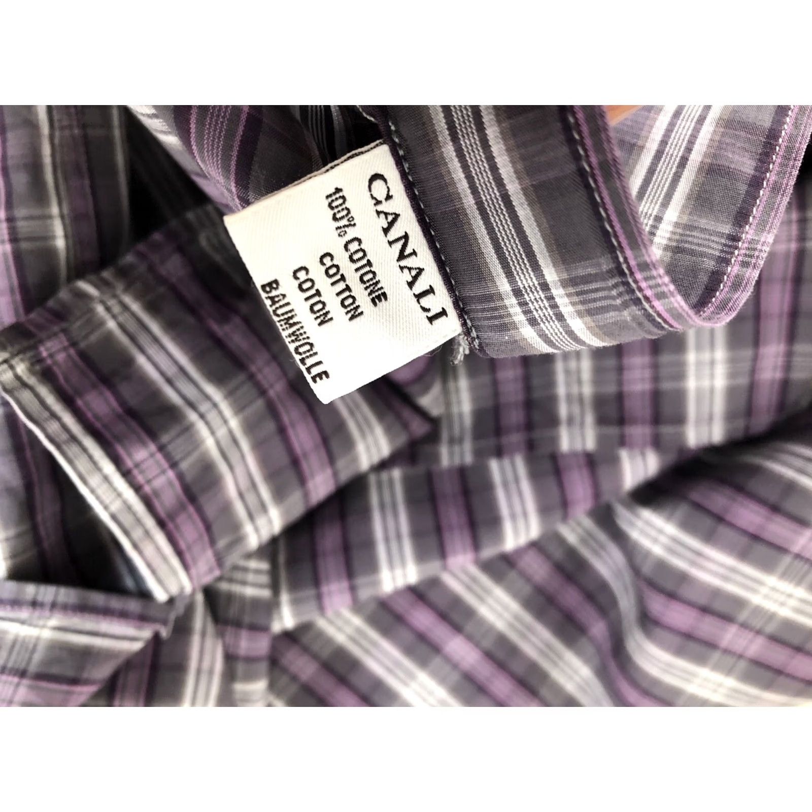 Canali CANALI Shirt Plaid Multicolor Mens Lg. Button-Up Long Sleeve Made in Italy Adult Large Size US L / EU 52-54 / 3 - 7 Thumbnail
