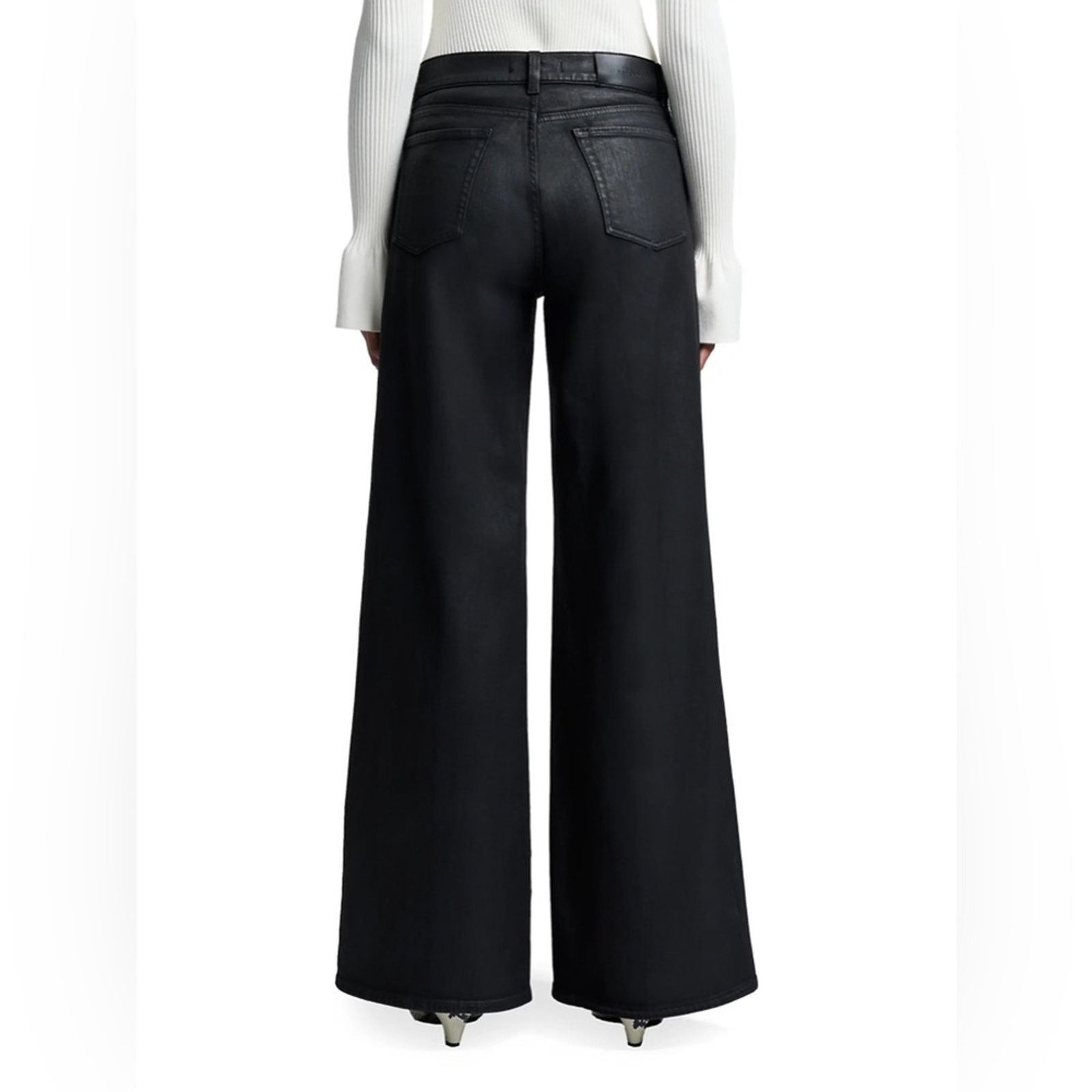 7 For All Mankind 7 For All Mankind Lotta Wide-Leg Coated Jeans, sz 30 (8-10) Size 30" / US 8 / IT 44 - 4 Thumbnail