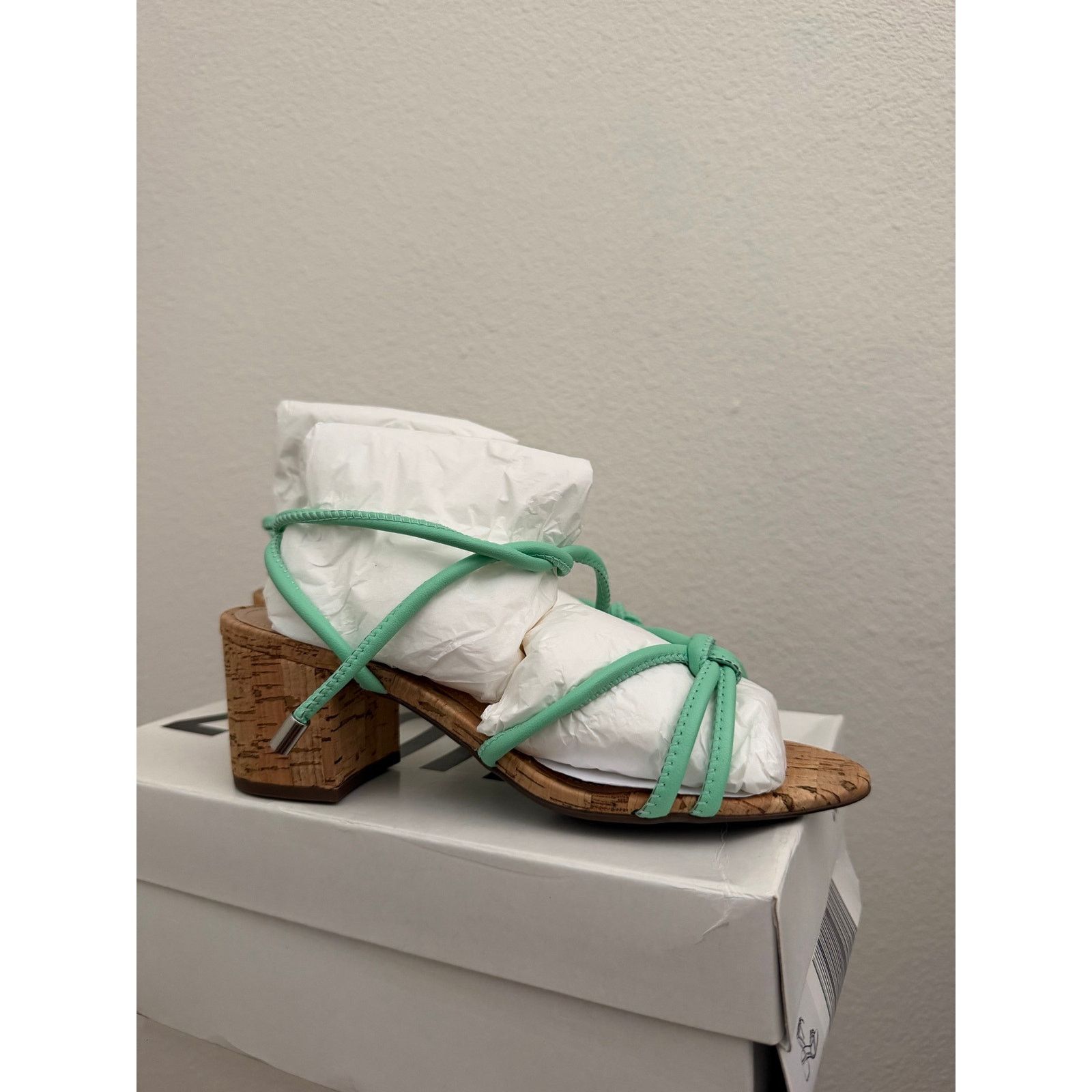 SCHUTZ Schutz Suzy leather & coral block heel sandals 6 deep mint Size US 6 / IT 36 - 3 Thumbnail