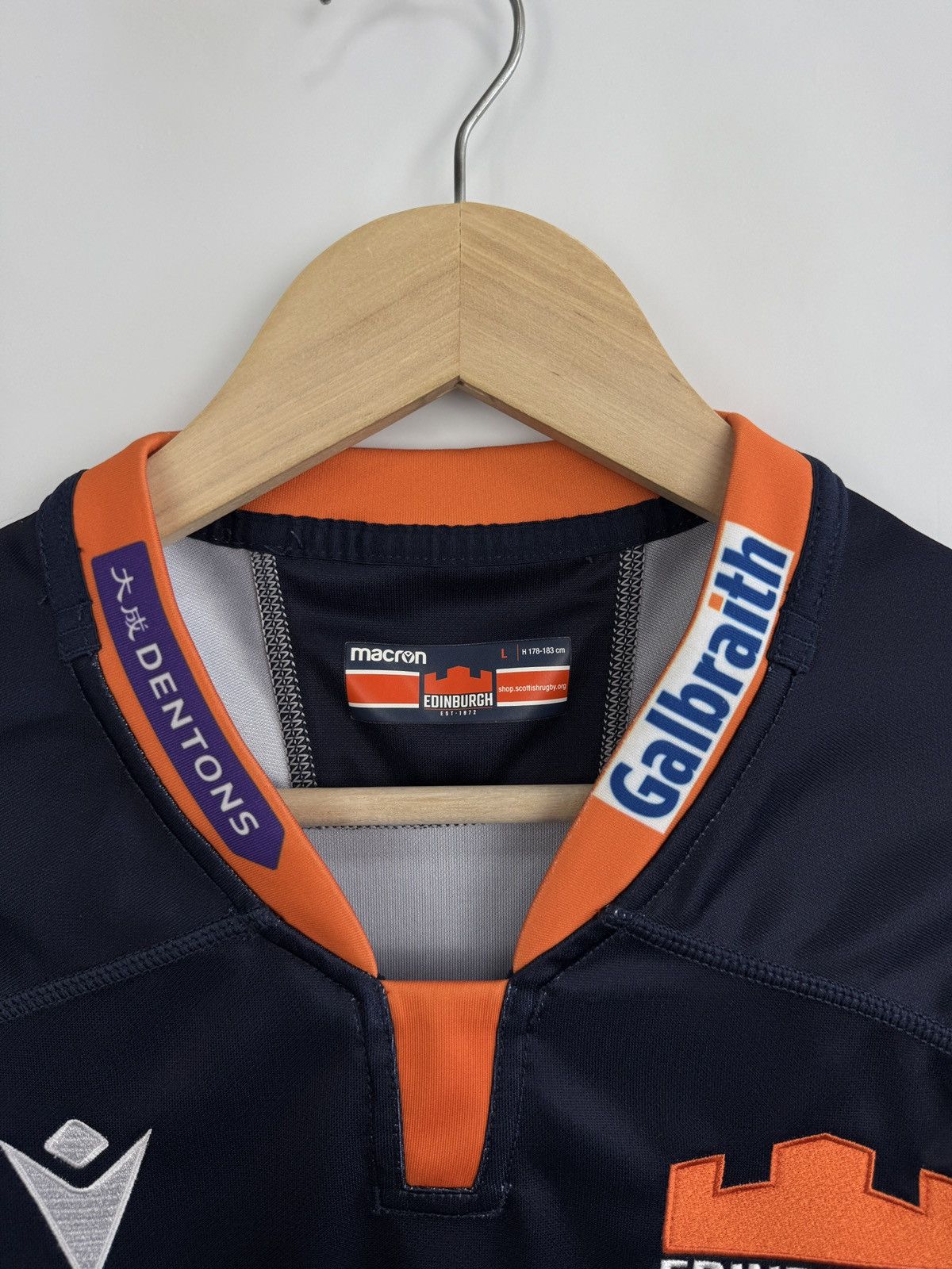 Macron 🏴󠁧󠁢󠁳󠁣󠁴󠁿 Macron Edinburgh Rugby Jersey Scottish Building Society Size US L / EU 52-54 / 3 - 7 Thumbnail