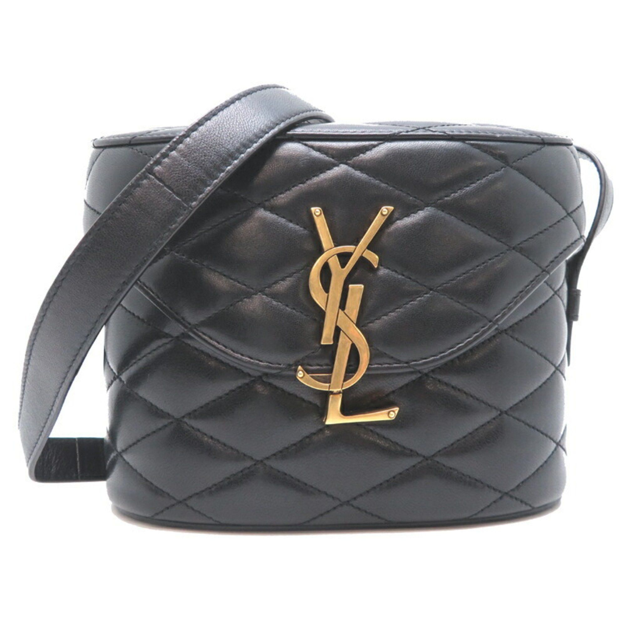 Saint Laurent Paris June Box Women's Shoulder Bag 710080 Leather Black