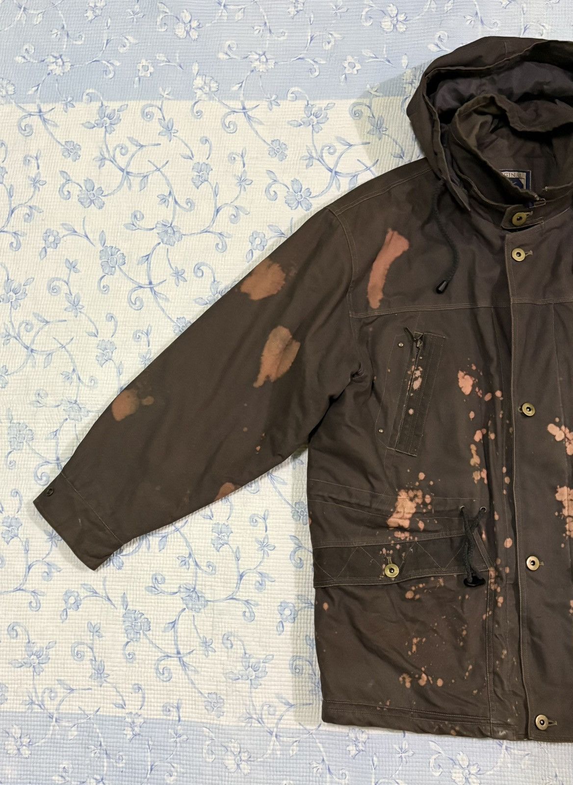 Vintage Sythetic Utility Parka Hooded Zip Up Acid Wash Jacket Size US L / EU 52-54 / 3 - 2 Thumbnail