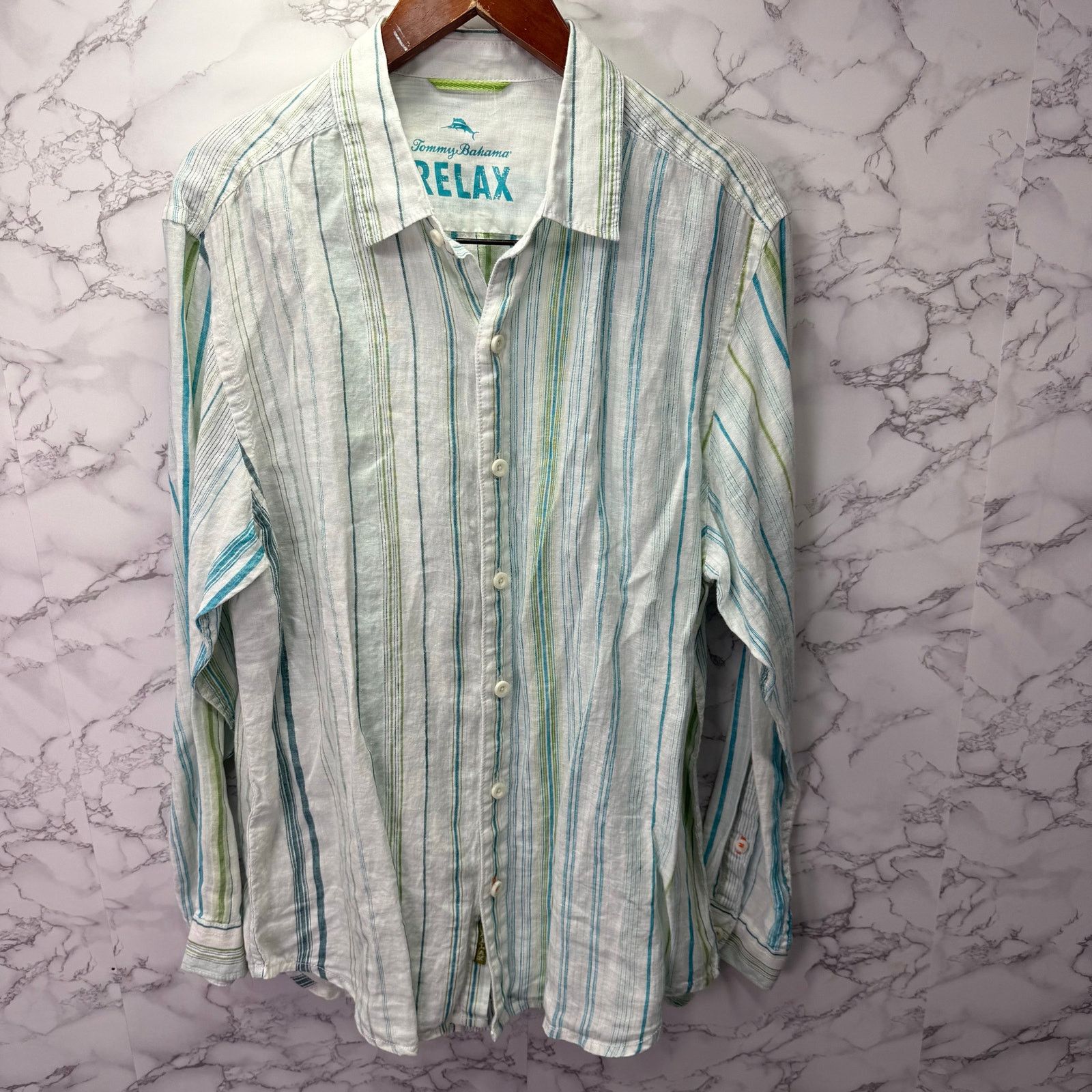 Tommy Bahama Tommy Bahama Men's Shirt sz L 100% Linen Long Sleeve #G673 Size US L / EU 52-54 / 3 - 4 Thumbnail