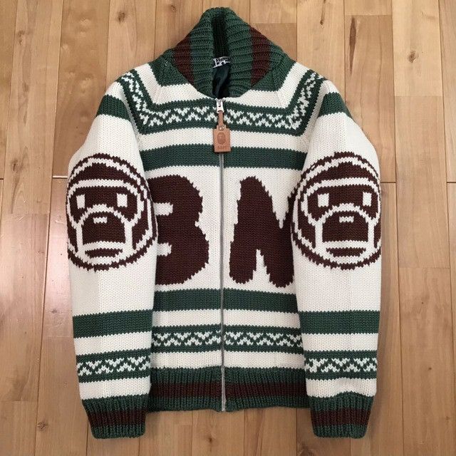 BAPE BABY MILO Cowichan knit jacket a bathing ape NIGO