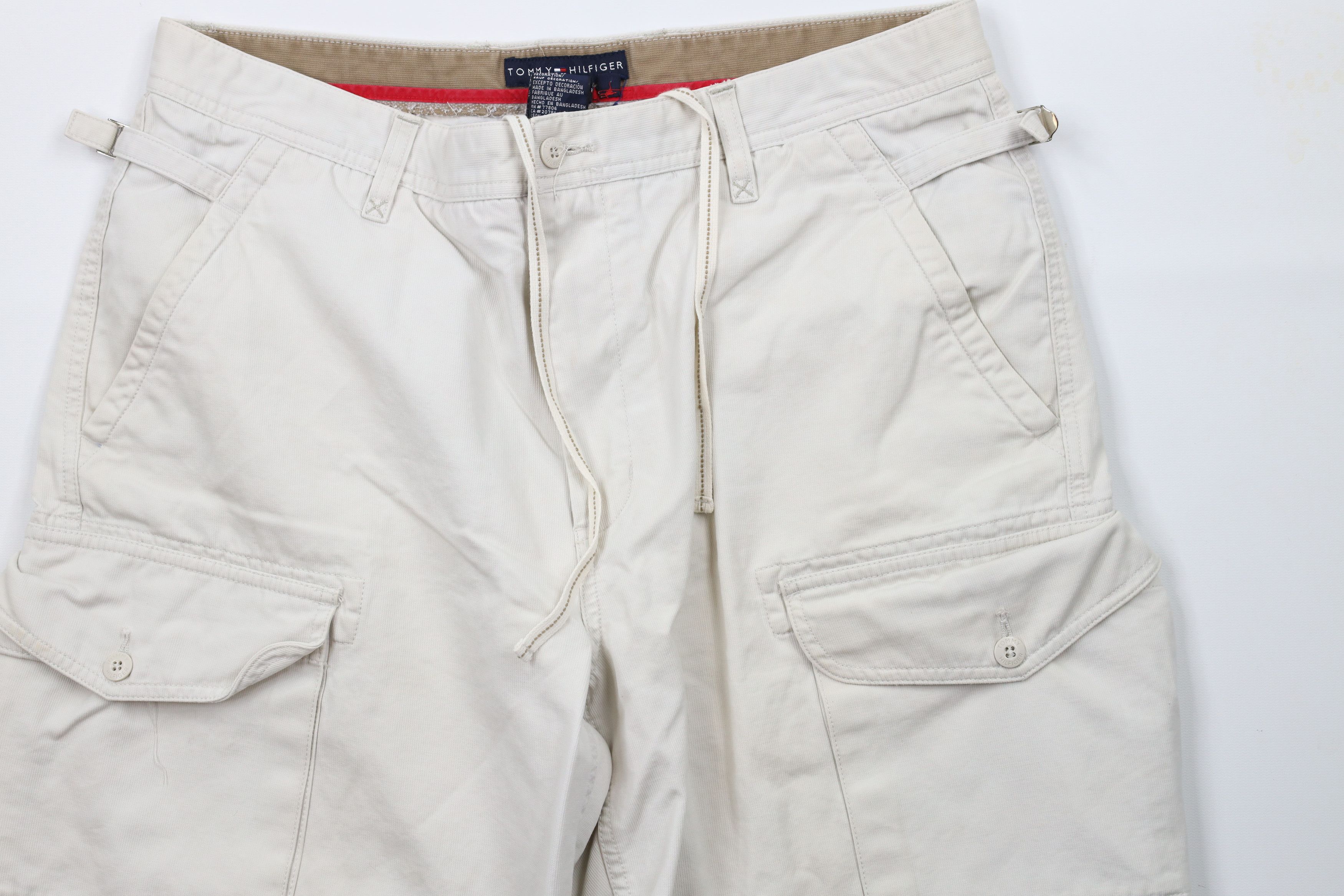 Tommy Hilfiger × Vintage Vintage 90s Tommy Hilfiger Ribbed Side Buckle Cargo Shorts Size US 34 / EU 50 - 3 Thumbnail