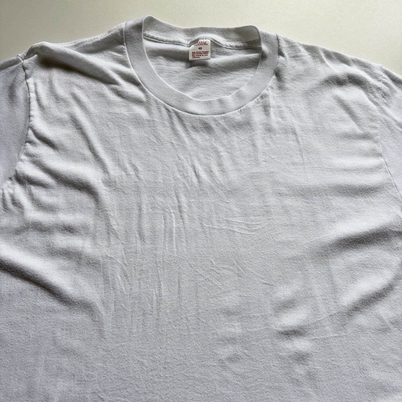 Vintage Vintage White Blank Shirt Large 90s Single Stitch 50/50 Rare Size US L / EU 52-54 / 3 - 2 Thumbnail