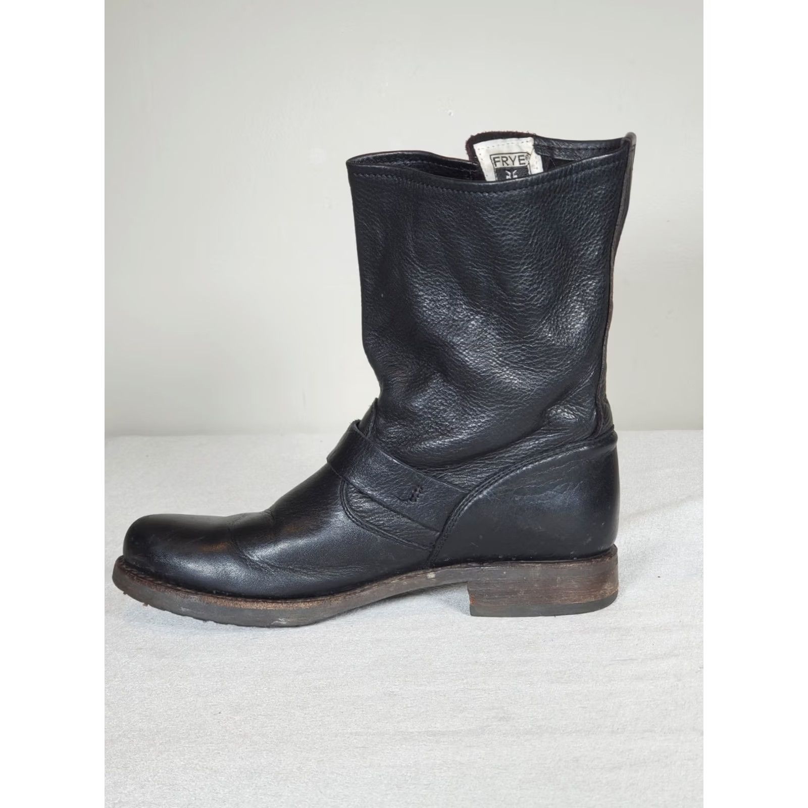 Frye Frye Veronica Short Slouch Boot Women US 7 Black Leather Biker Buckles Size 28" / US 6 / IT 42 - 3 Thumbnail