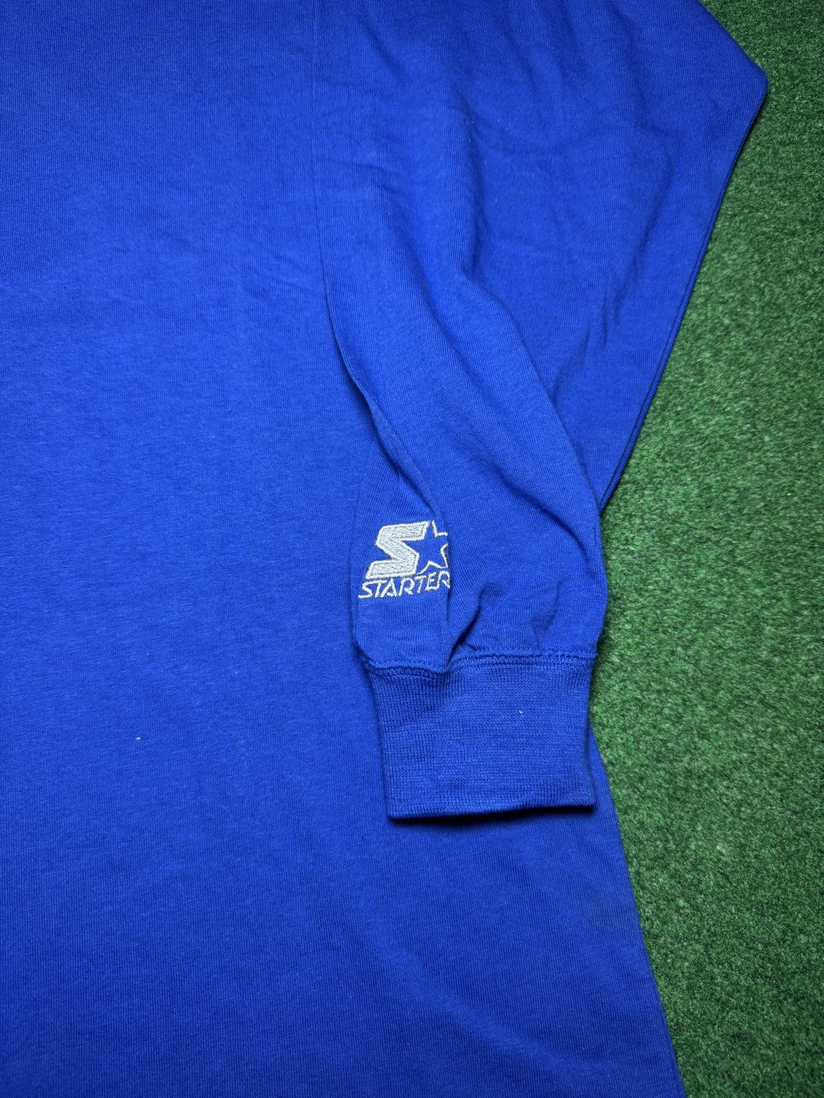 Starter × Vintage Vintage 90s Starter Blue Turtleneck Long Sleeve Shirt Size US L / EU 52-54 / 3 - 2 Thumbnail