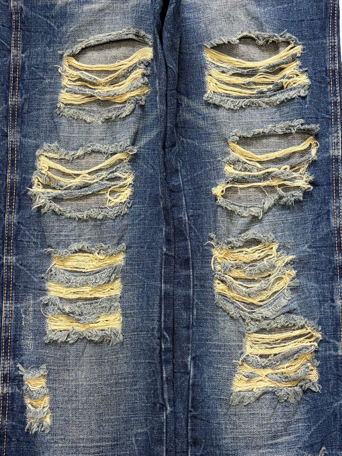 Edwin Vintage Japanese Brand Rusty Wash Distress Loose Jeans Size 30" / US 8 / IT 44 - 3 Thumbnail