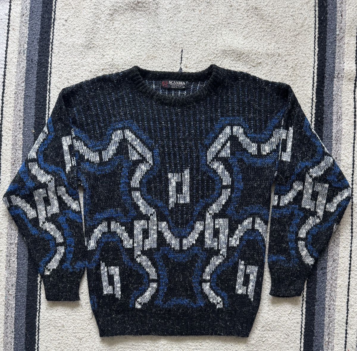 Vintage Vintage 90s Scandia Knit Pattern Grandpa Sweater Medium Size US M / EU 48-50 / 2 - 1 Thumbnail