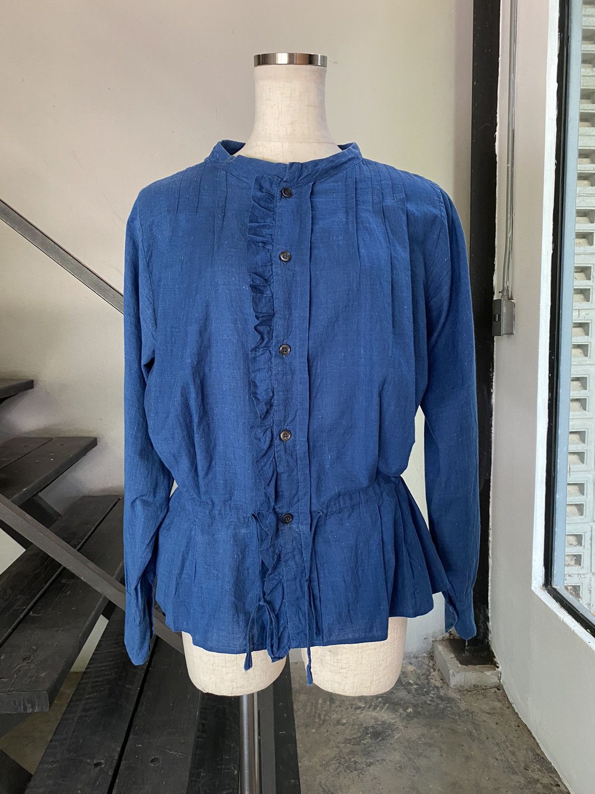 45rpm 45rpm Ruffled indigo Blouse Size XS / US 0-2 / IT 36-38 - 4 Thumbnail