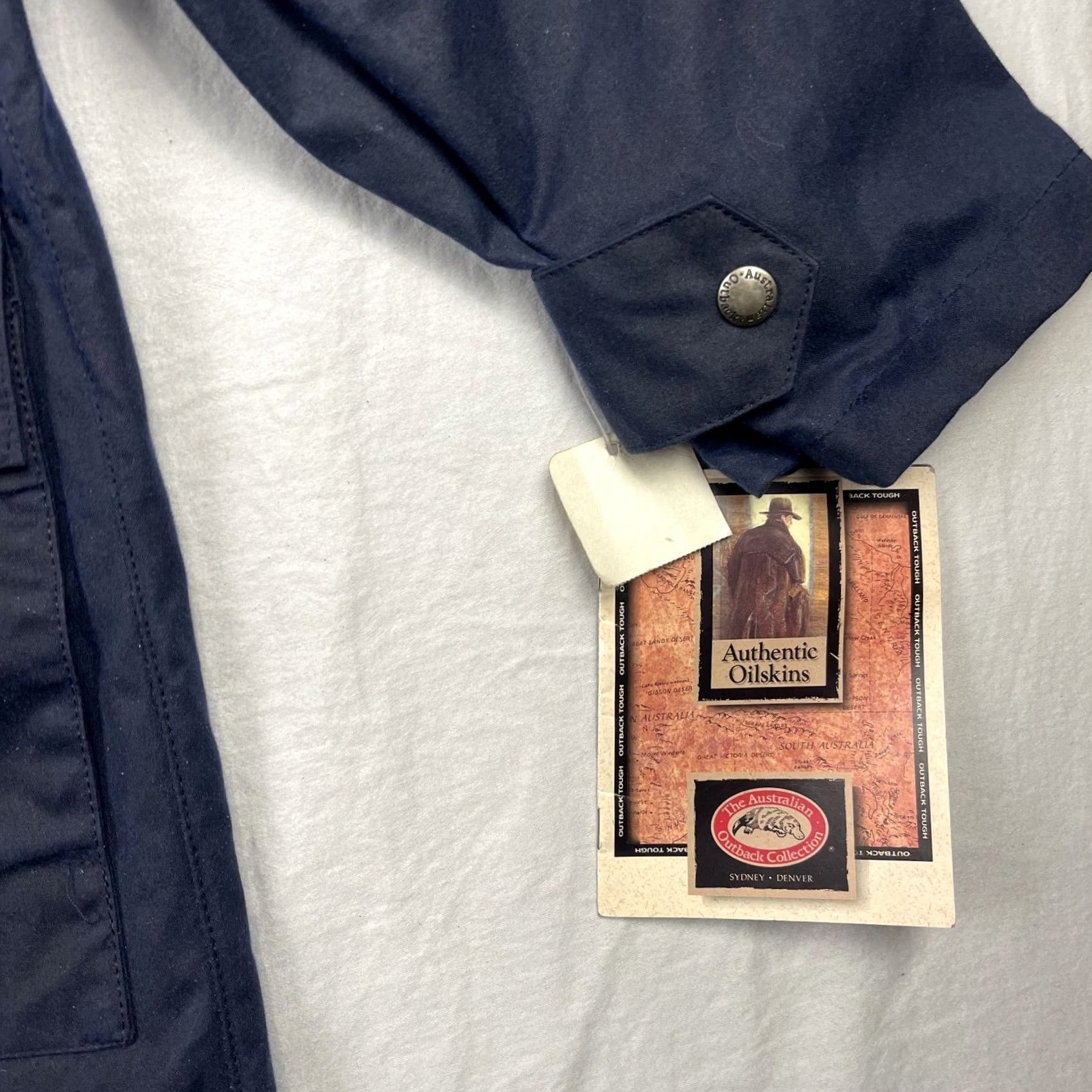 Vintage VINTAGE The Australian Outback Collection Jacket Mens Medium Navy Oilskin Waxed Duster USA Size US M / EU 48-50 / 2 - 3 Thumbnail